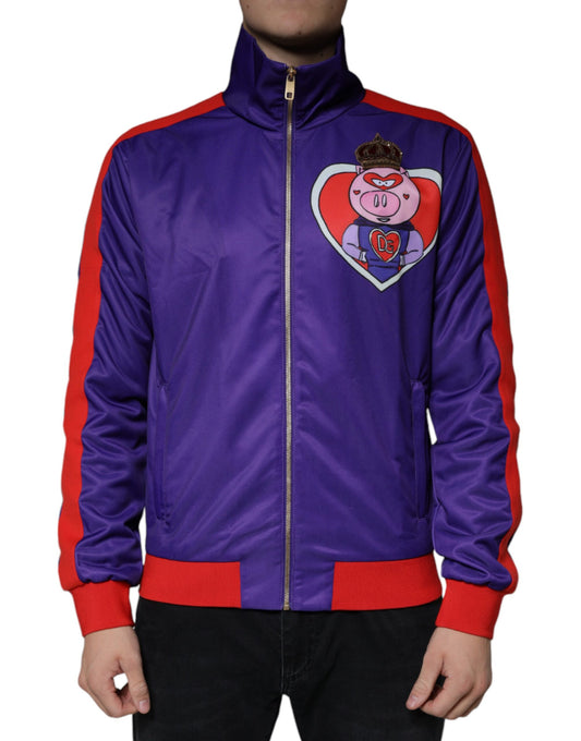 Dolce & Gabbana Purple YEAR OF THE PIG Full Zip Bomber Jacket IT48 / M