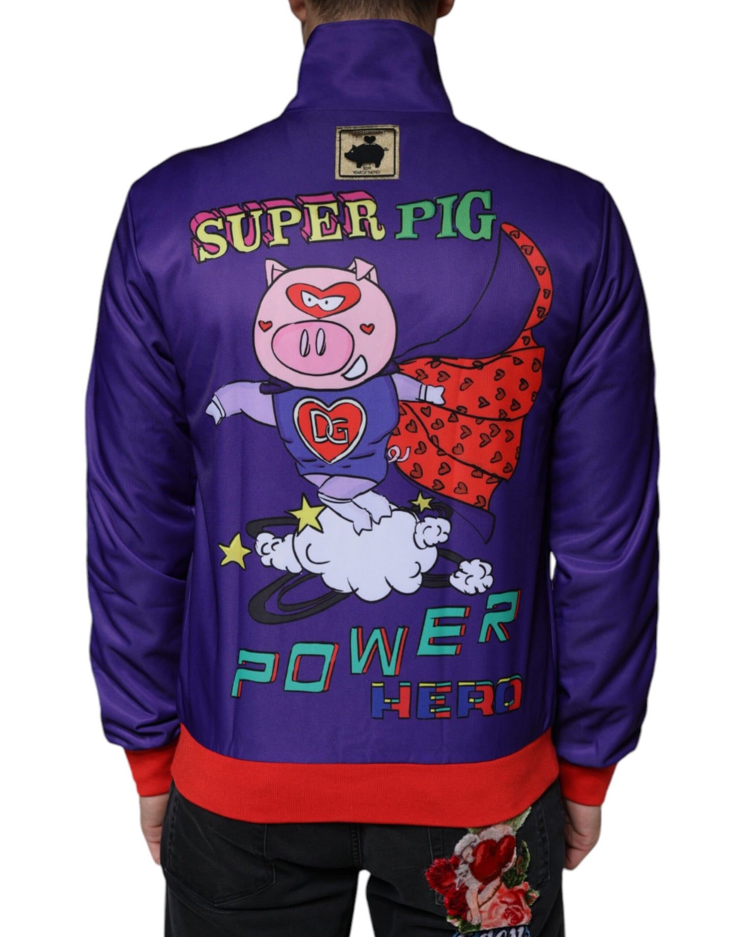 Dolce & Gabbana Purple YEAR OF THE PIG Full Zip Bomber Jacket IT48 / M