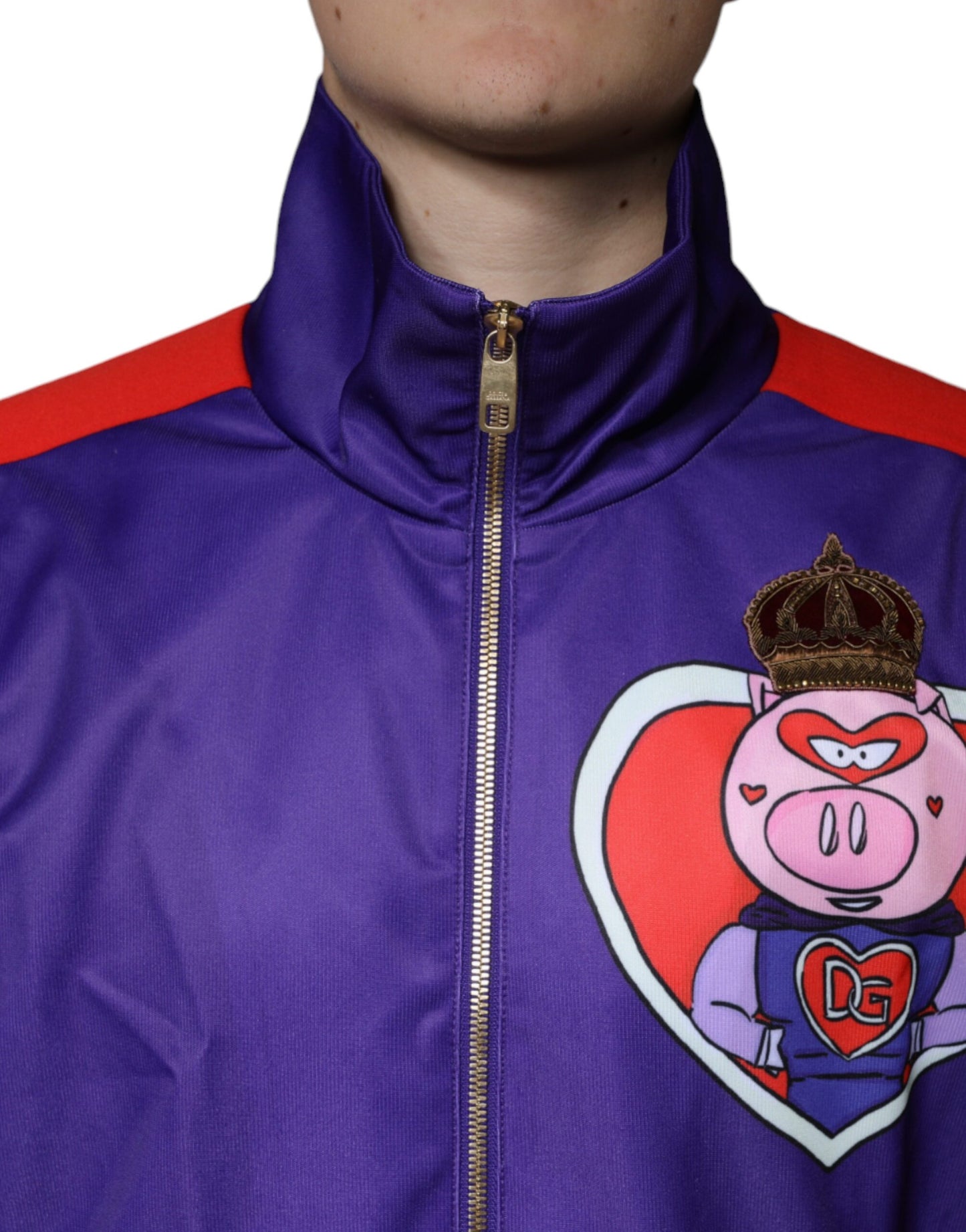 Dolce & Gabbana Purple YEAR OF THE PIG Full Zip Bomber Jacket IT48 / M