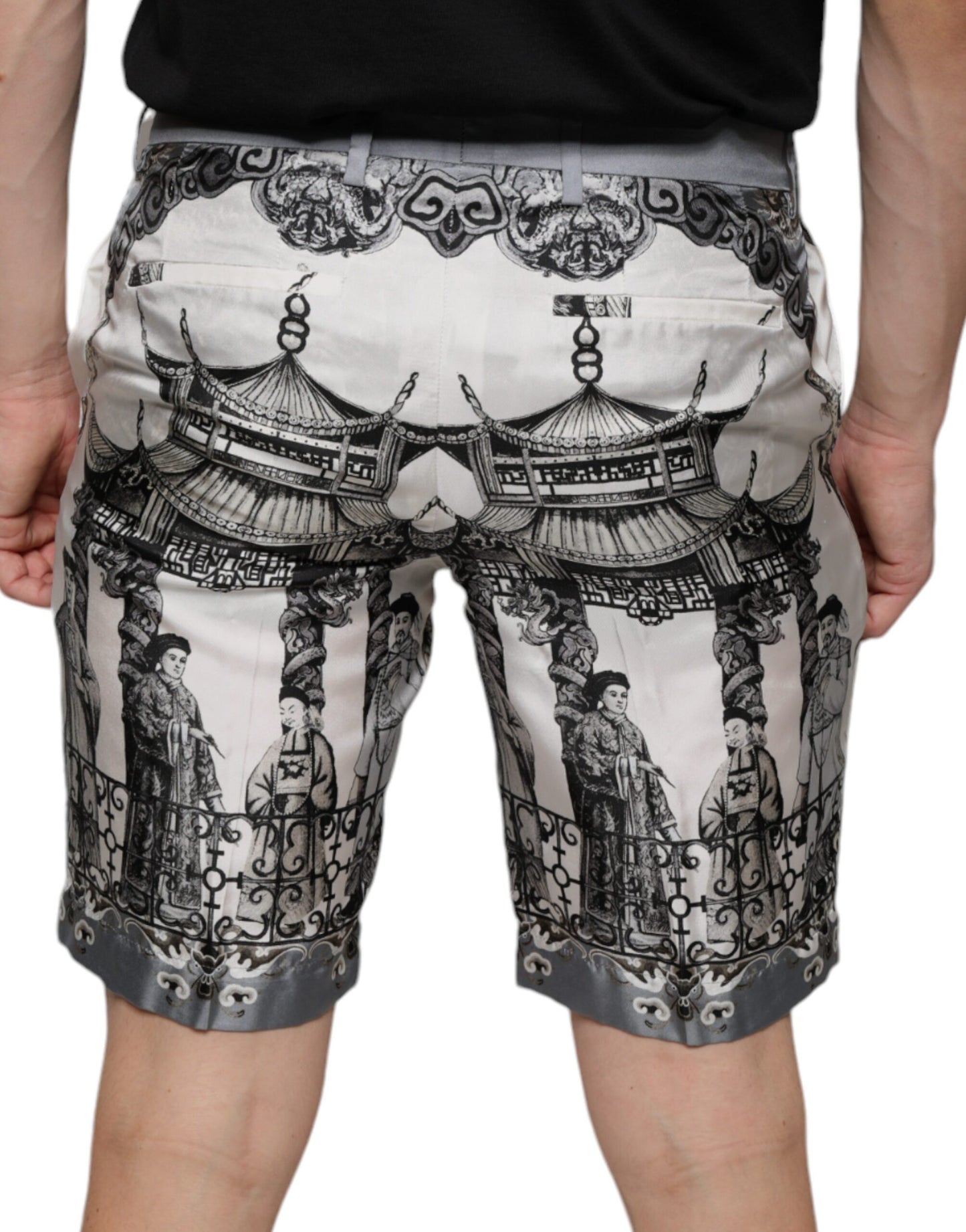 Dolce & Gabbana Multicolor Printed Silk Men Bermuda Shorts IT46 / S