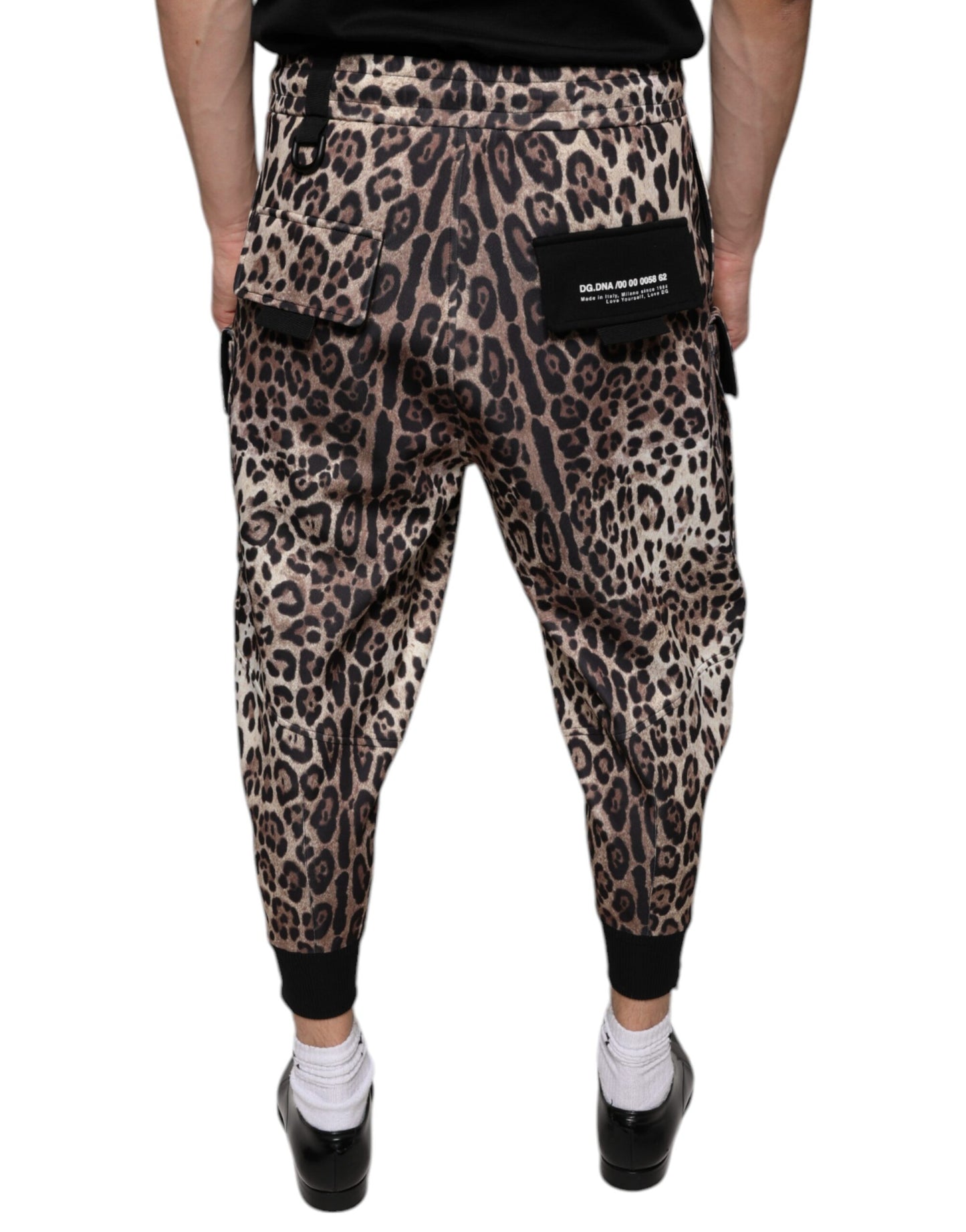 Dolce & Gabbana Brown Leopard Polyester Jogger Pants IT44 / XS