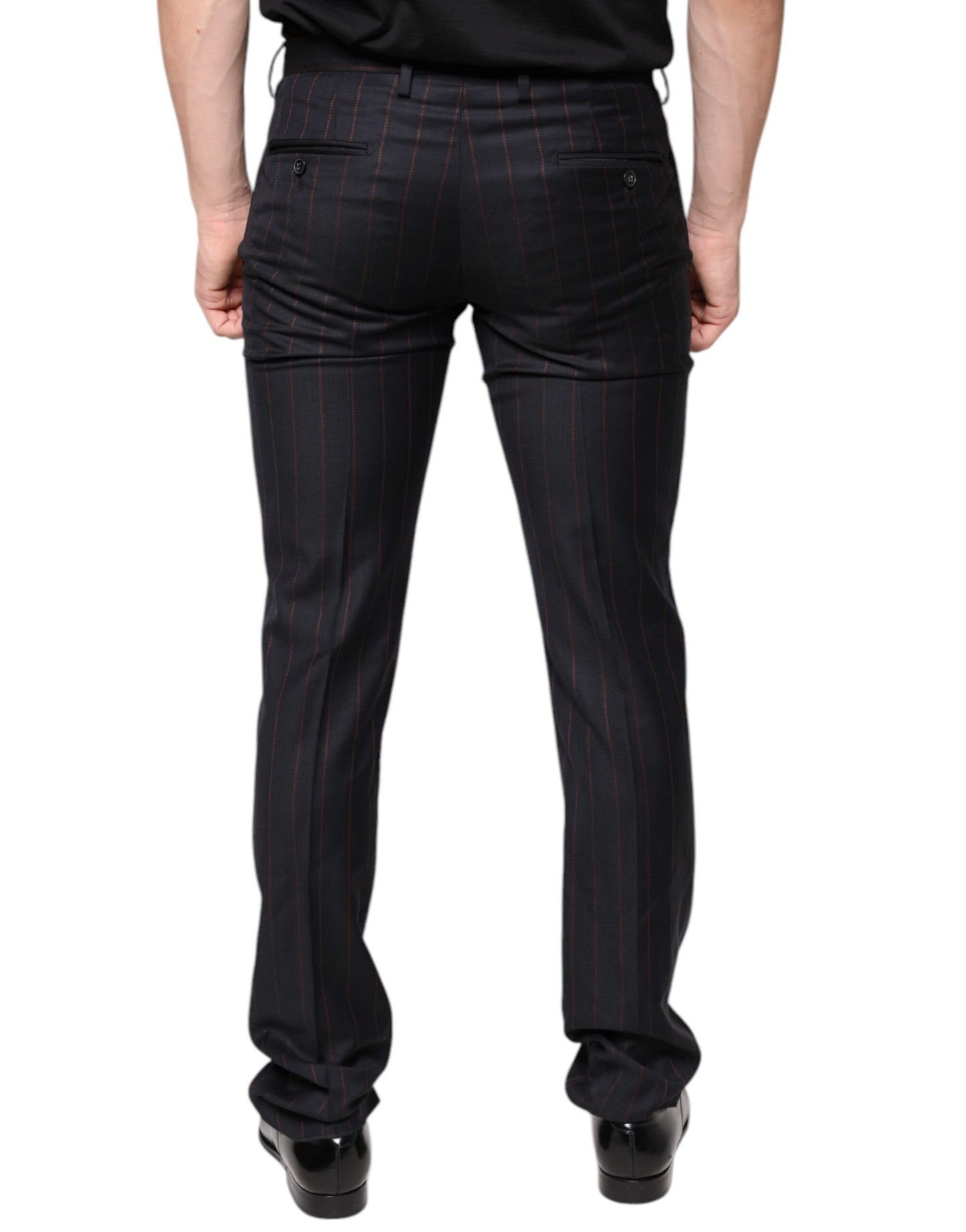 Dolce & Gabbana Black Stripes Skinny Men Dress Pants IT46 / S