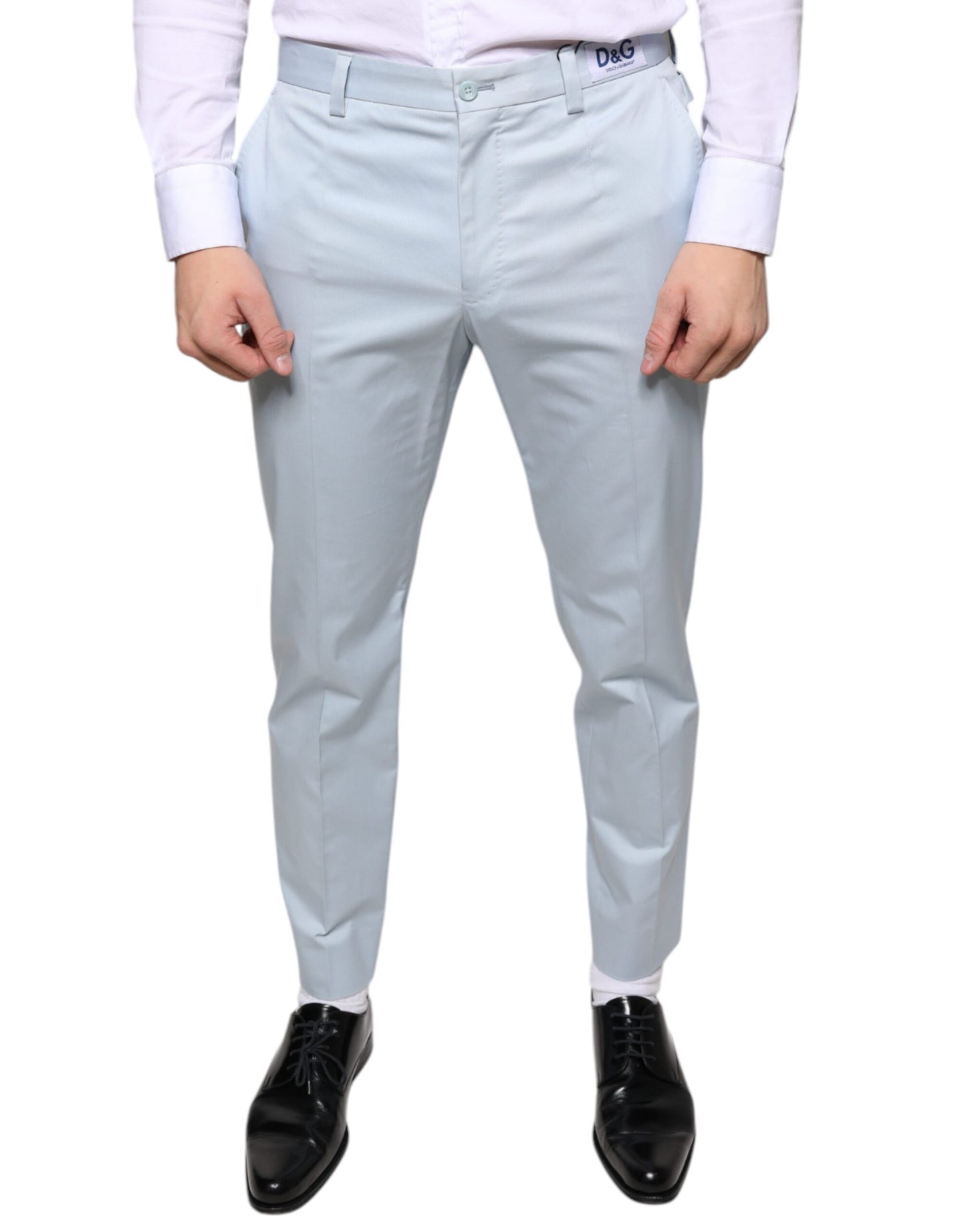 Dolce & Gabbana Light Blue Cotton Dress Pants IT48 / M