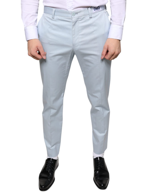 Dolce & Gabbana Light Blue Cotton Dress Pants IT48 / M