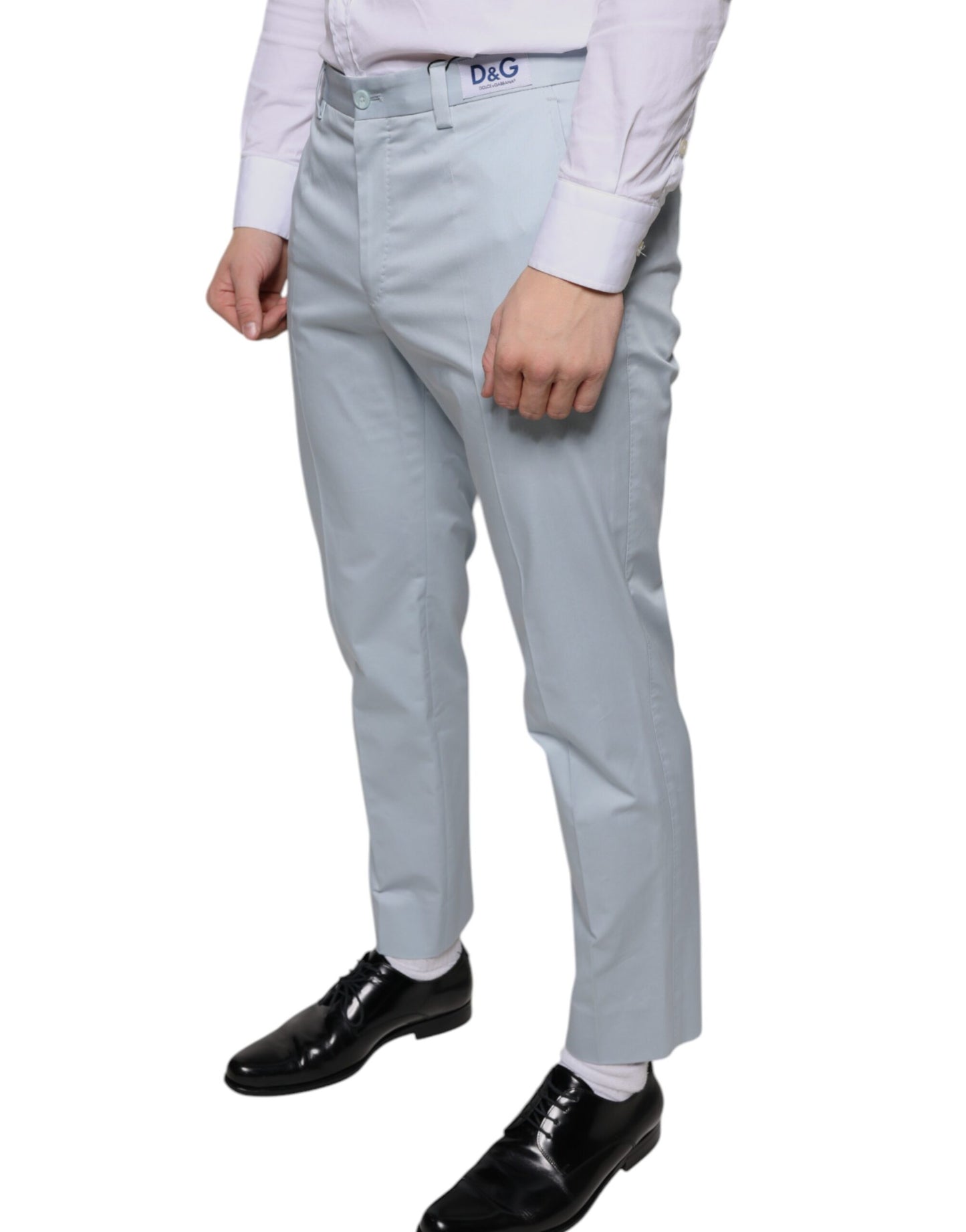 Dolce & Gabbana Light Blue Cotton Dress Pants IT48 / M