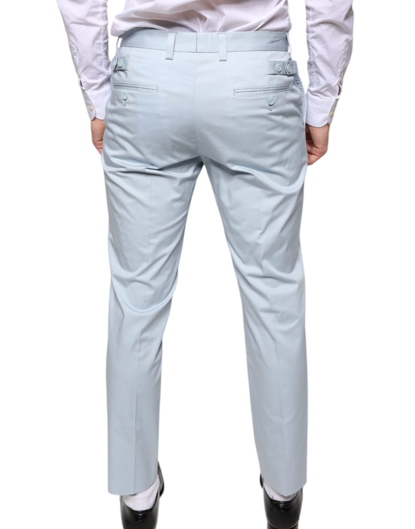 Dolce & Gabbana Light Blue Cotton Dress Pants IT48 / M