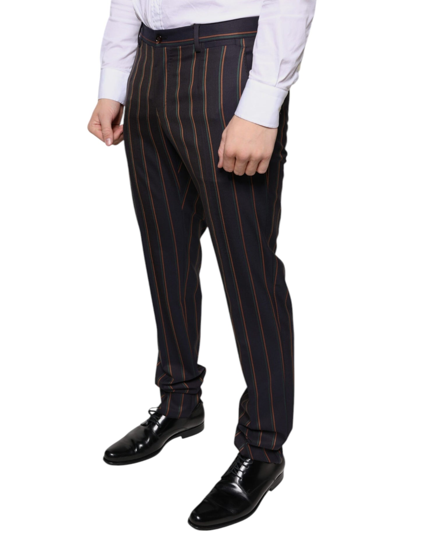 Dolce & Gabbana Brown Stripes Skinny Men Dress Pants IT48 / M