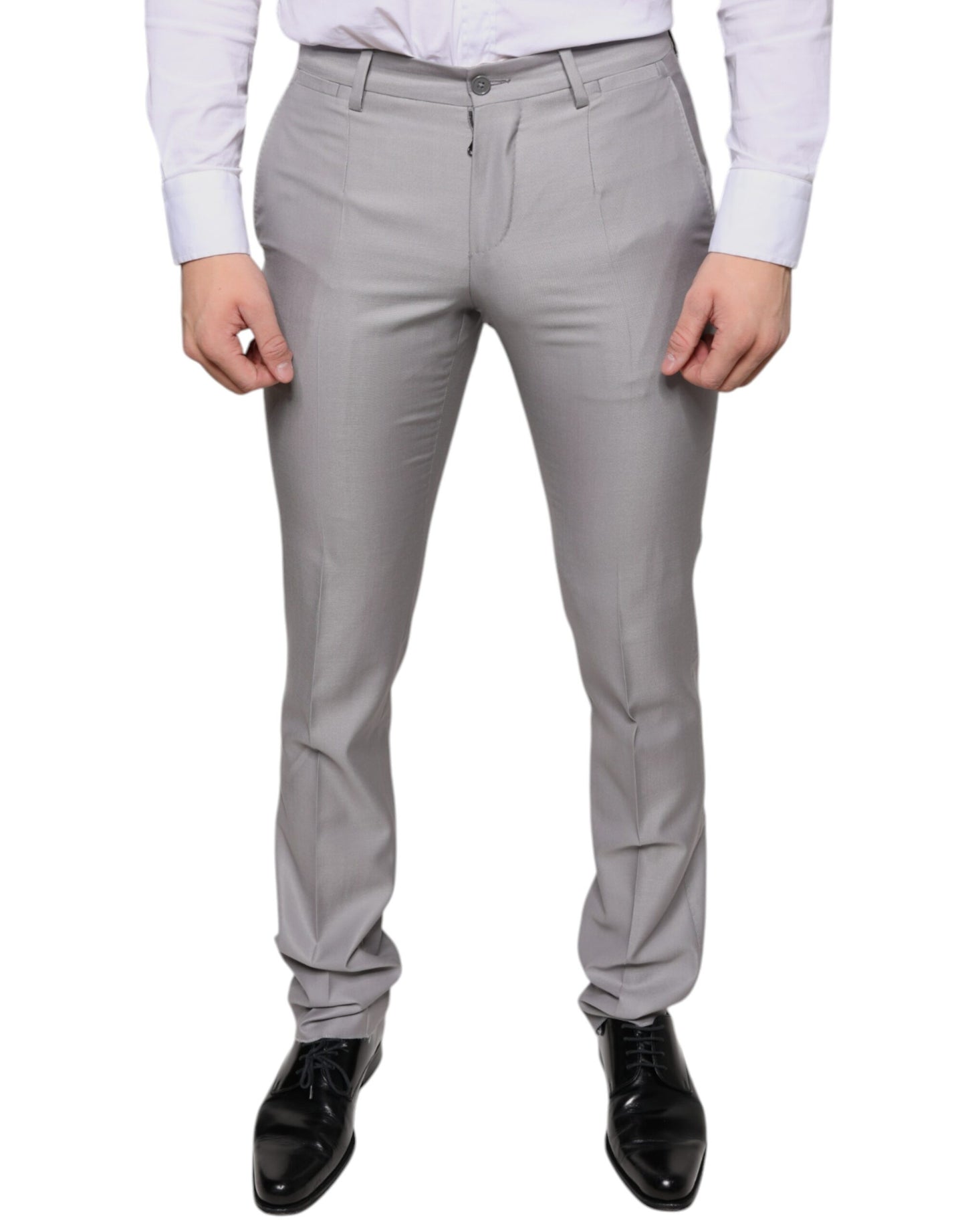 Dolce & Gabbana Light Gray Wool Dress Pants IT44 / XS