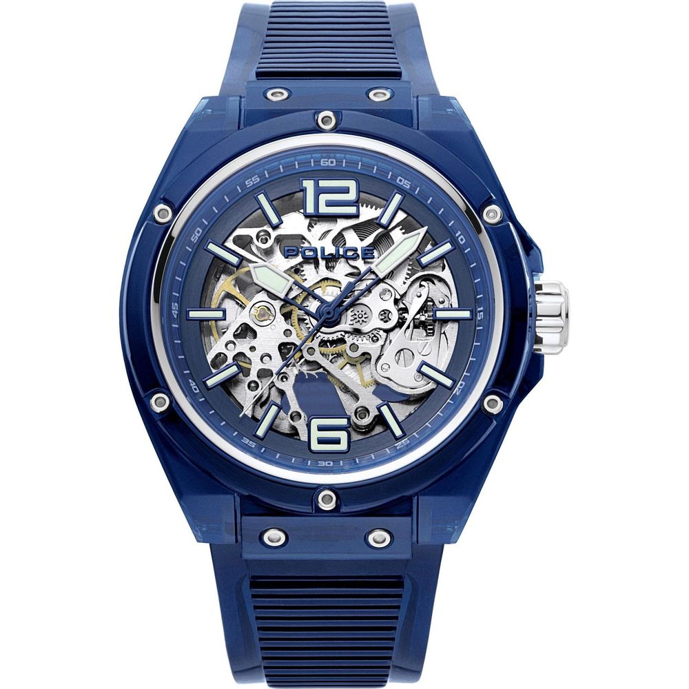 Police Blue Resin Watch