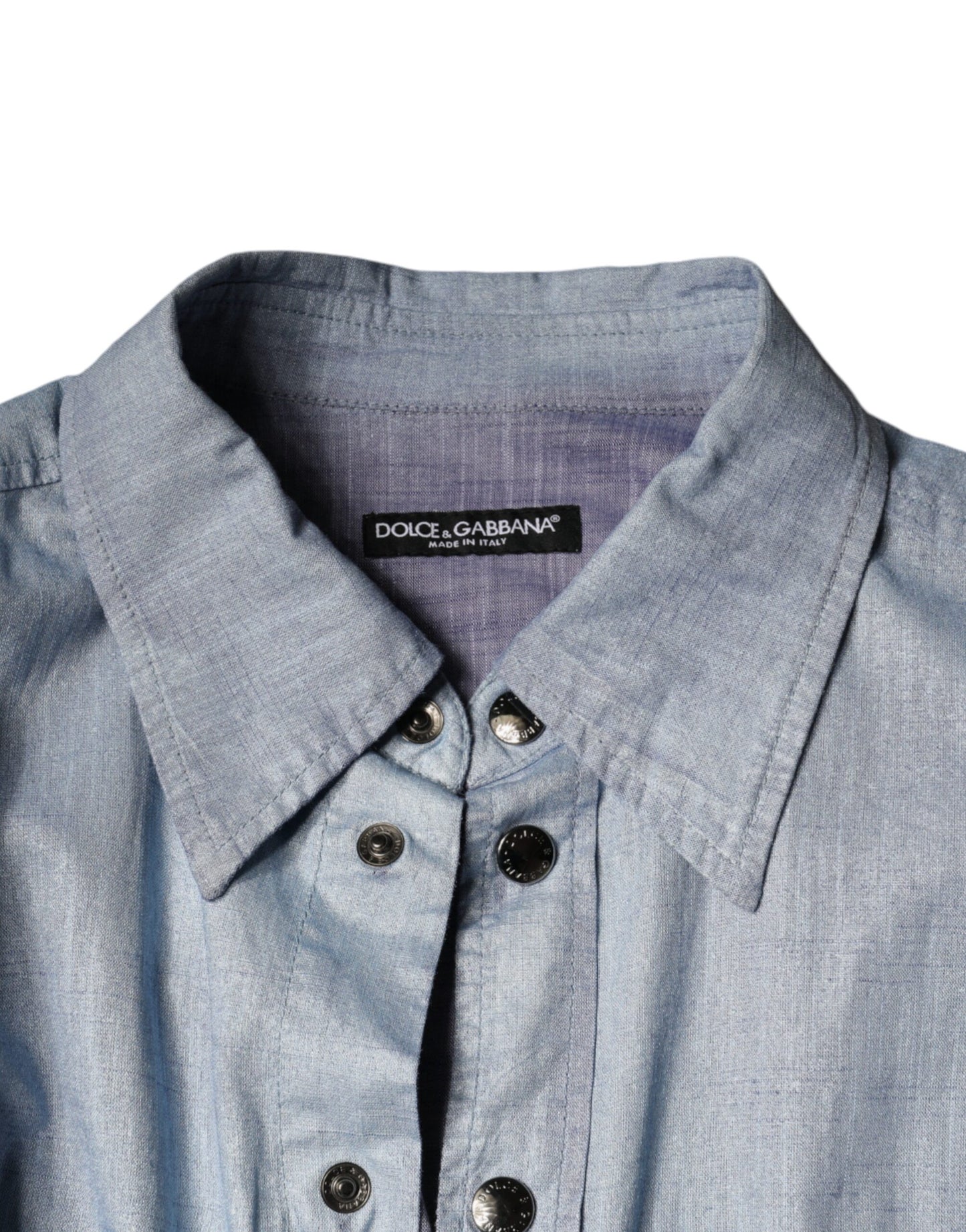 Dolce & Gabbana Light Blue Cotton Button Down Casual  Shirt IT39 / S