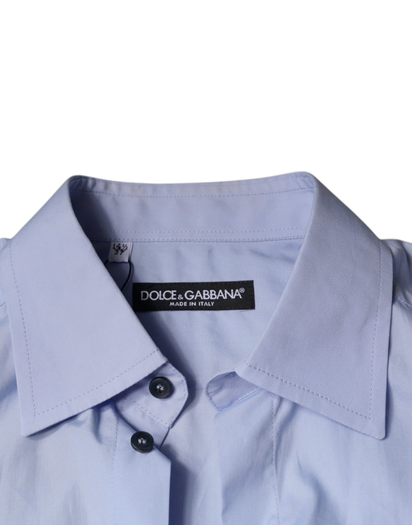 Dolce & Gabbana Light Blue Cotton Men Dress Formal Shirt IT37 / XS