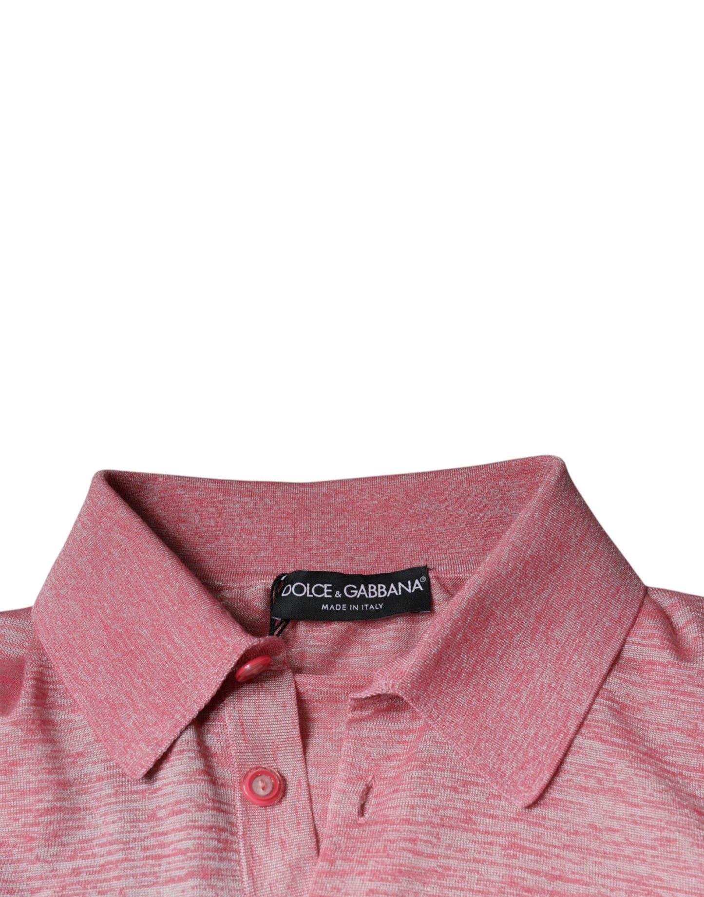 Dolce & Gabbana Pink Polyester Long Sleeve Men Polo T-shirt IT44 / XS