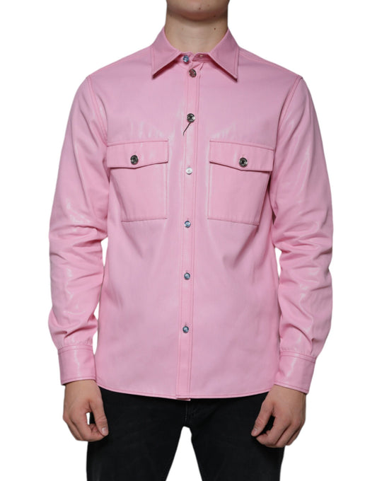 Dolce & Gabbana Pink Cotton Collared Button Down Shirt IT40 | M