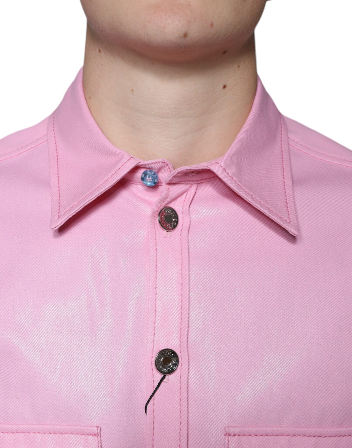 Dolce & Gabbana Pink Cotton Collared Button Down Shirt IT40 | M