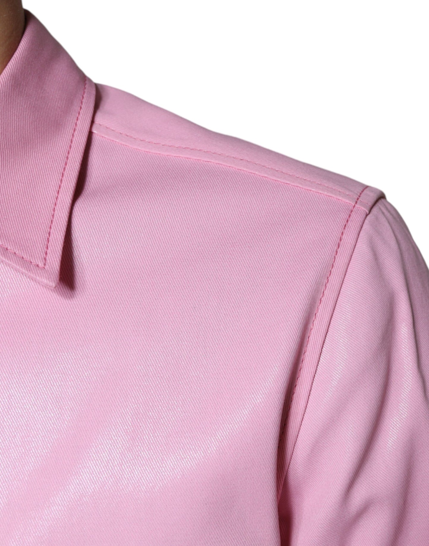 Dolce & Gabbana Pink Cotton Collared Button Down Shirt IT40 | M