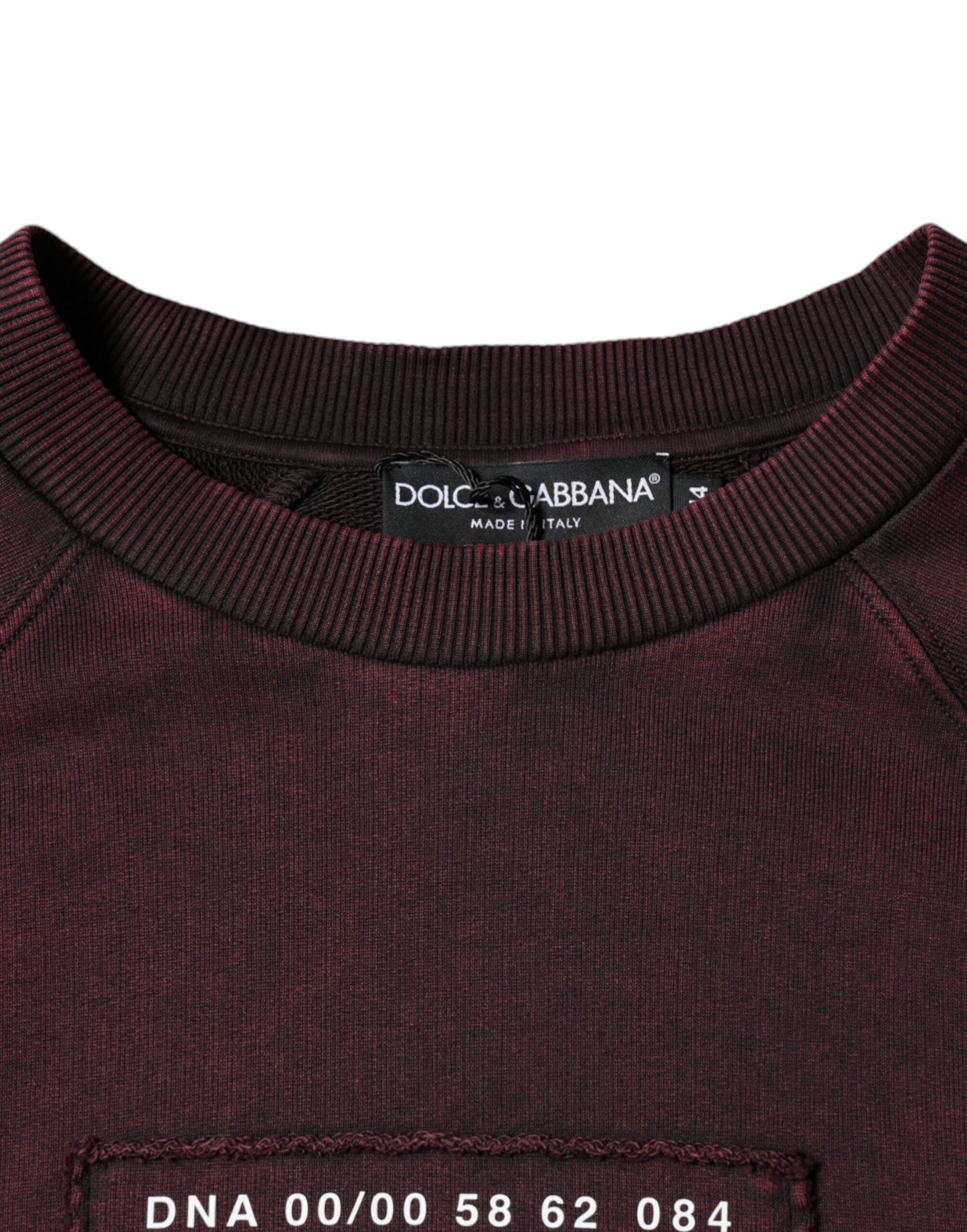 Dolce & Gabbana Maroon Logo Crew Neck Men Sweatshirt Sweater IT44 / XS