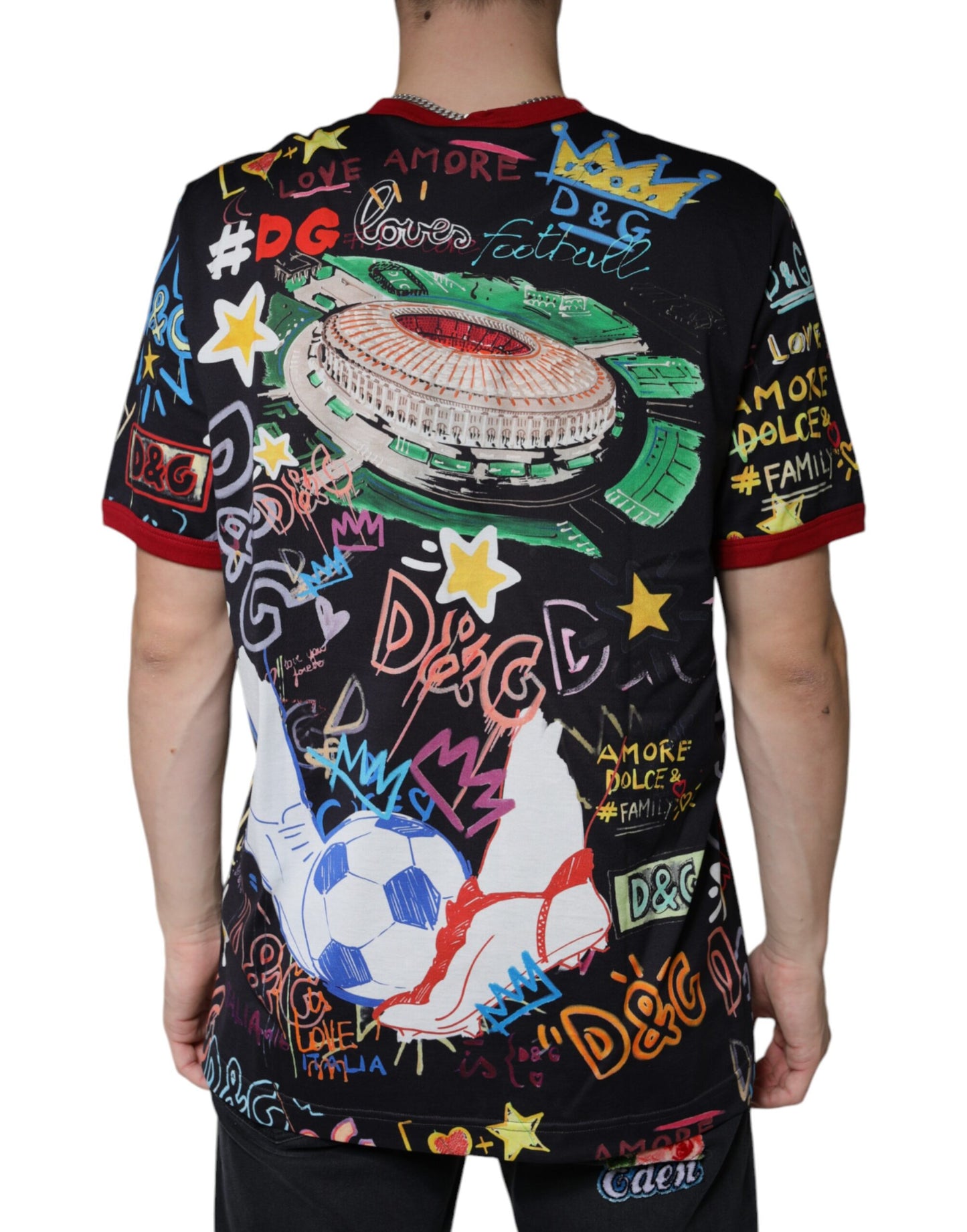 Dolce & Gabbana Multicolor Graphic Print Cotton Crew Neck T-shirt IT60 / 3XL