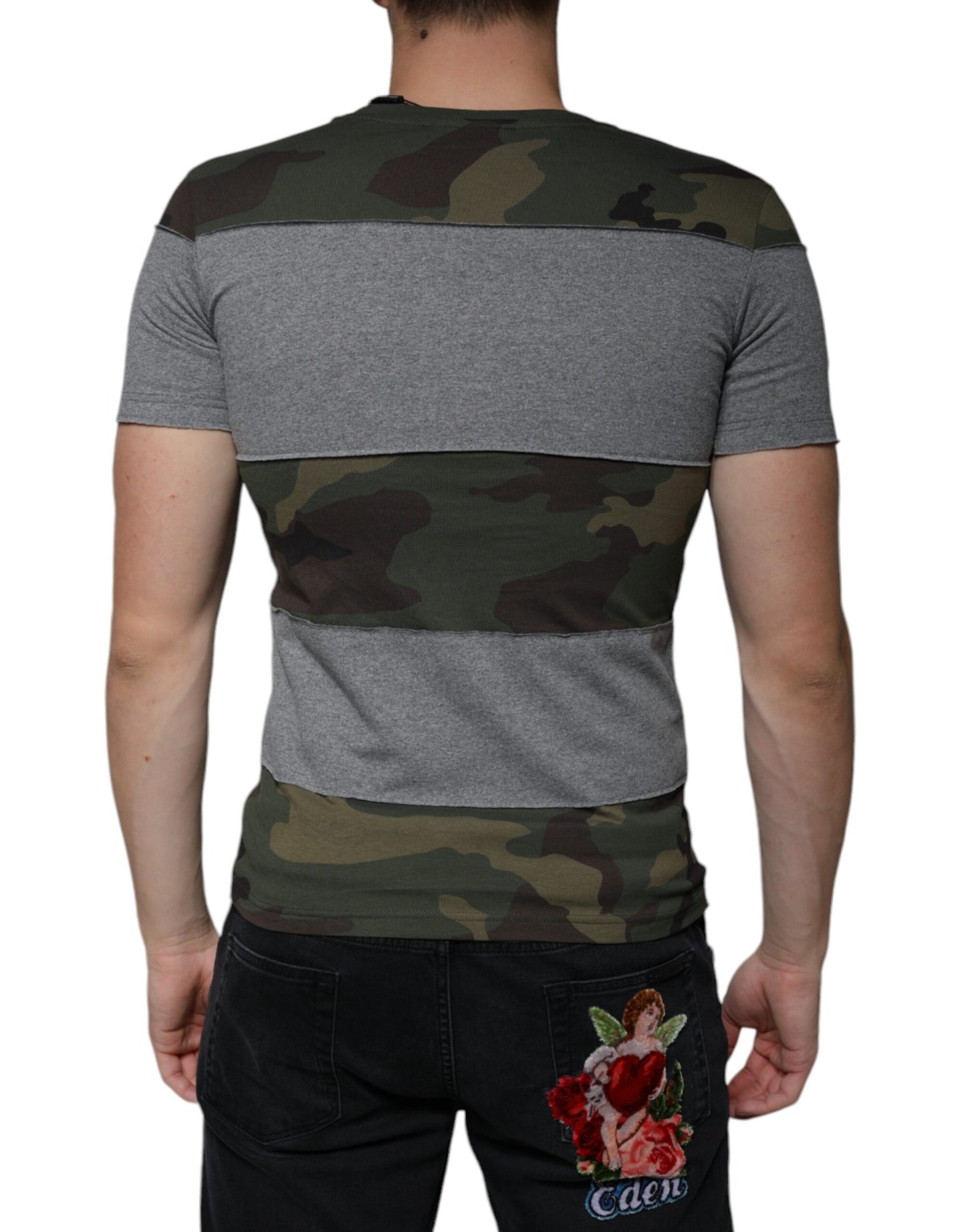 Dolce & Gabbana Multicolor Camouflage Cotton Crew Neck T-shirt IT44 / XS