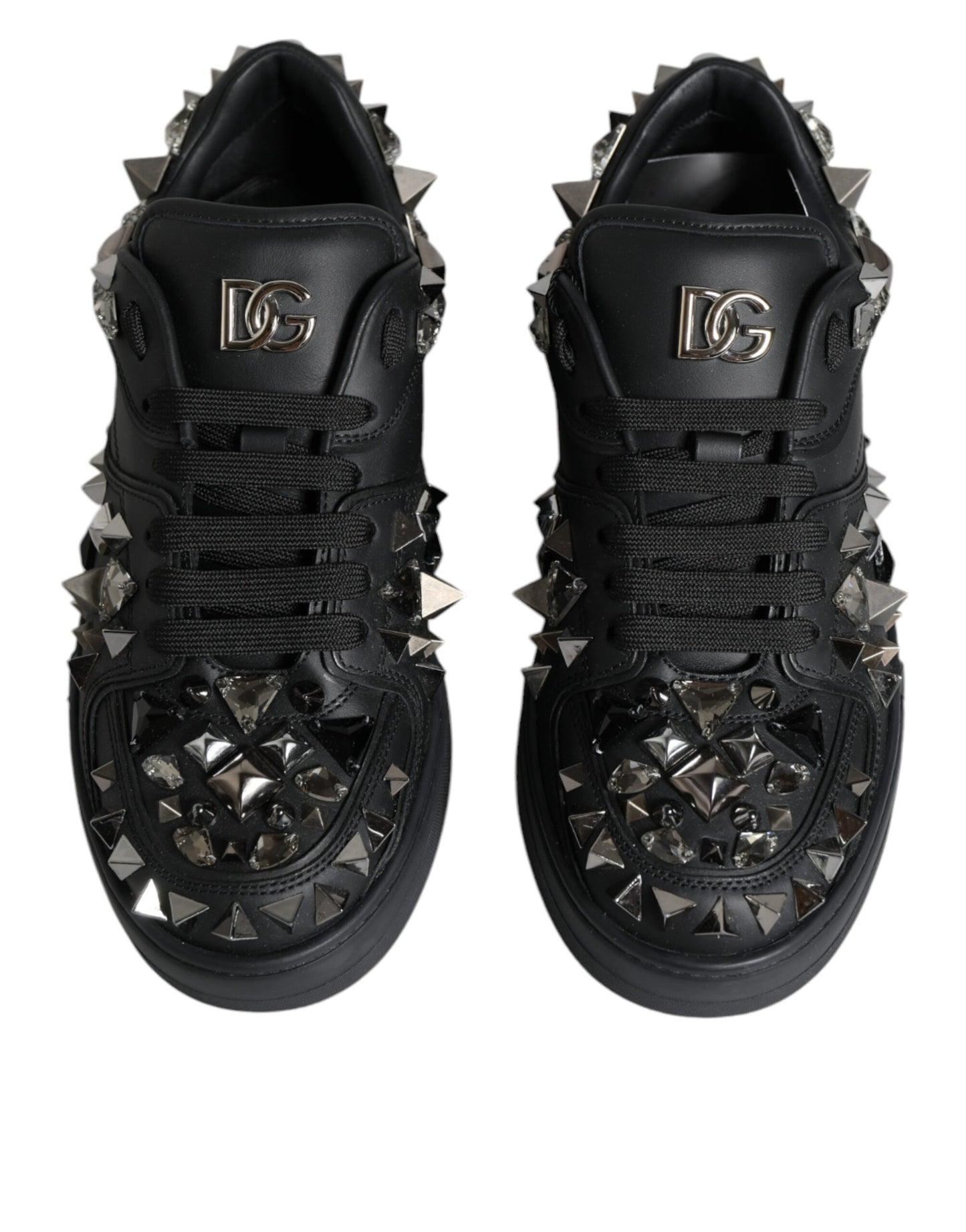 Dolce & Gabbana Black Studded Low Top Men Sneakers Shoes EU41 / US8