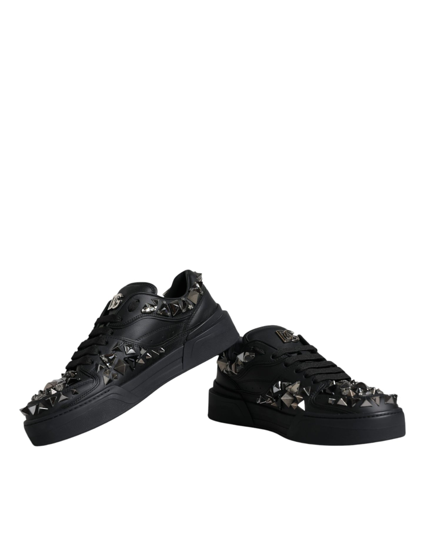 Dolce & Gabbana Black Studded Low Top Men Sneakers Shoes EU41 / US8