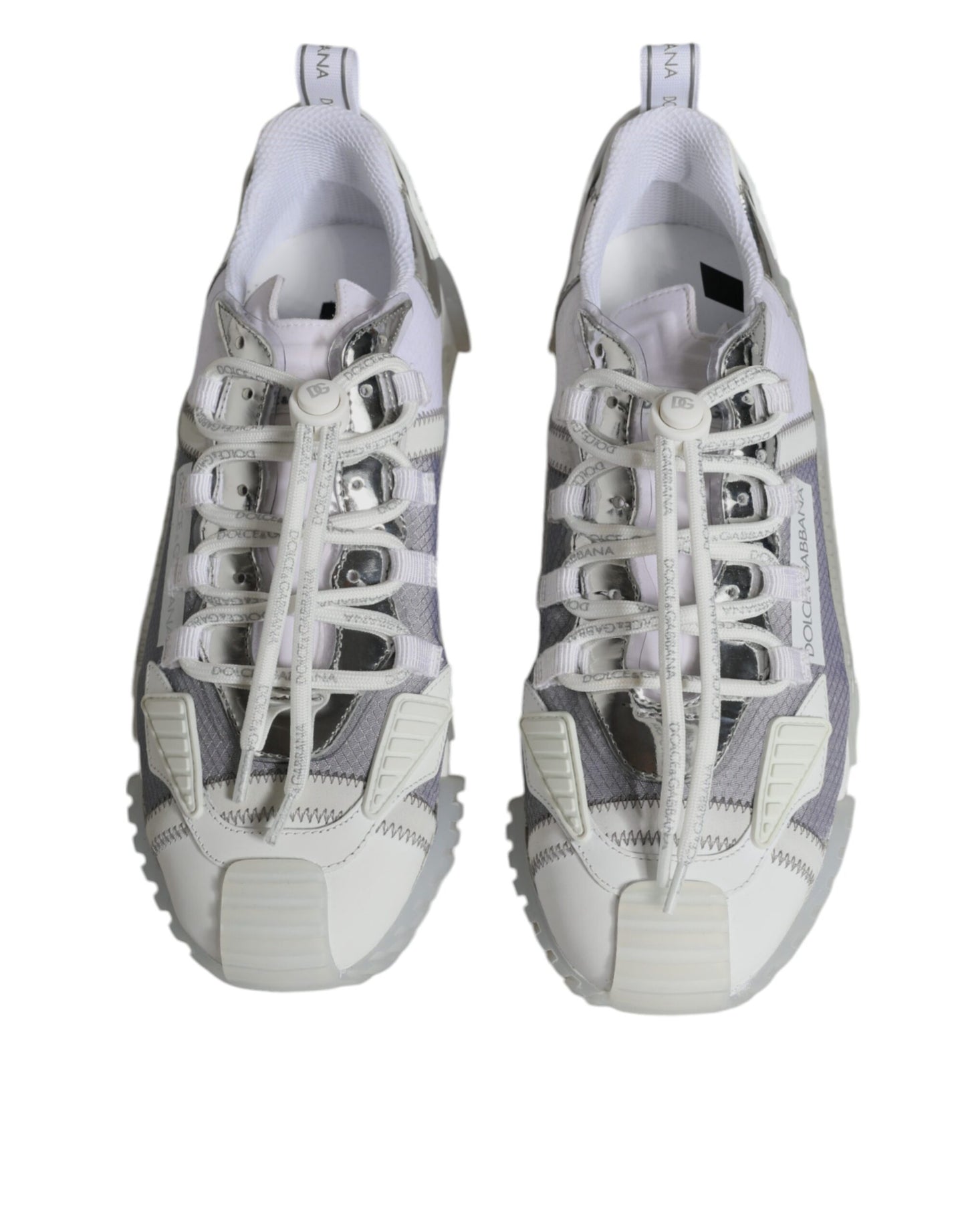 Dolce & Gabbana White Silver Low Top NS1 Sneakers Shoes EU43 / US10