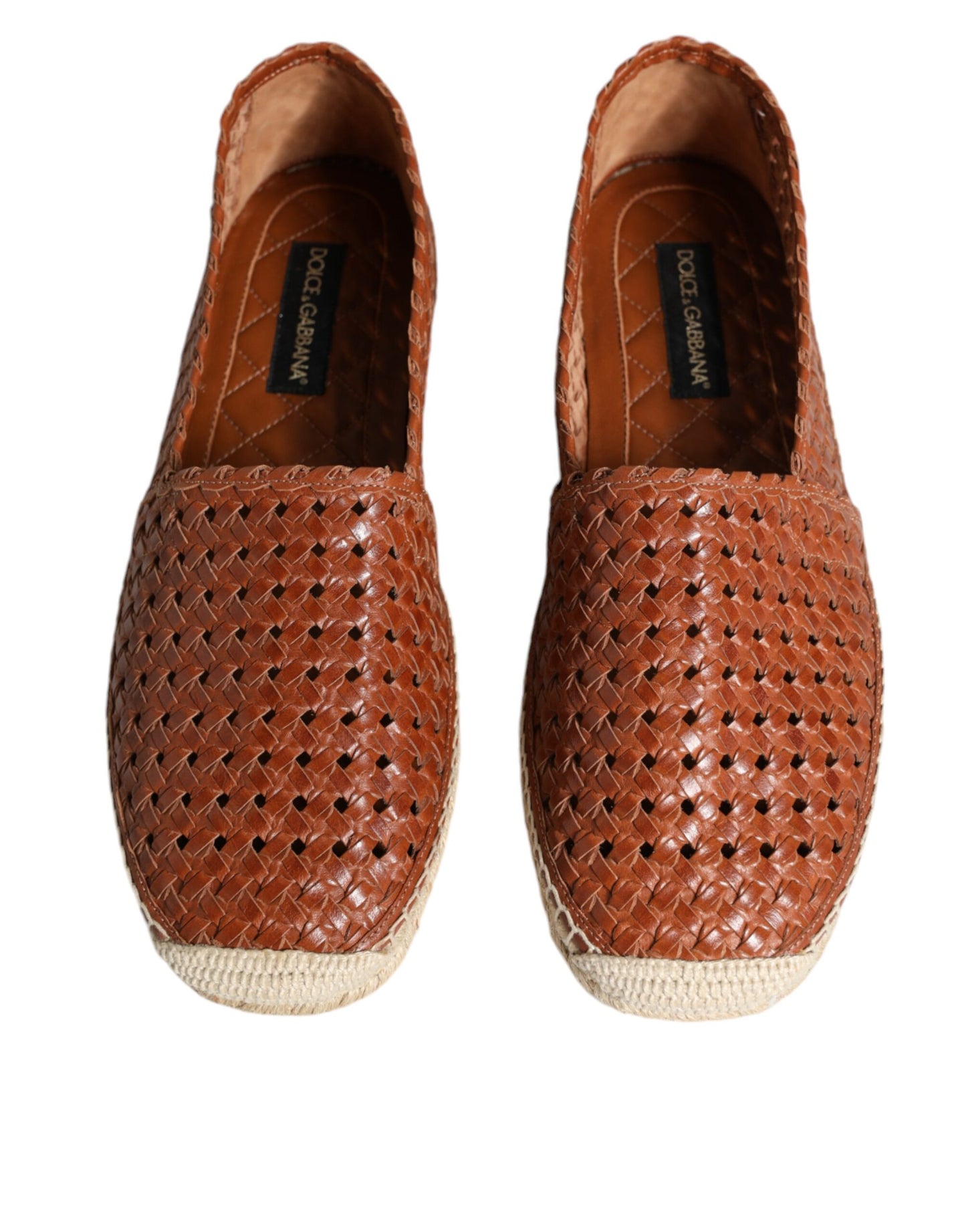 Dolce & Gabbana Maroon Woven Leather Men Espadrille Shoes EU44 / US11