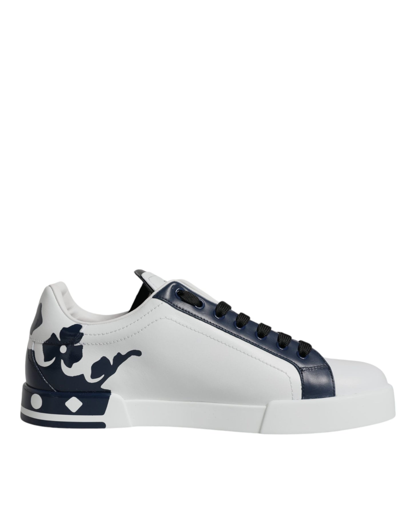 Dolce & Gabbana White Blue Leather Crown Milano Sneakers Shoes EU42 / US9