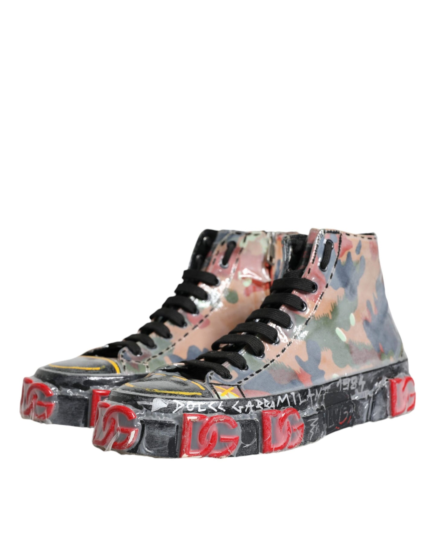 Dolce & Gabbana Multicolor Camouflage High Top Sneakers Shoes EU44 / US11