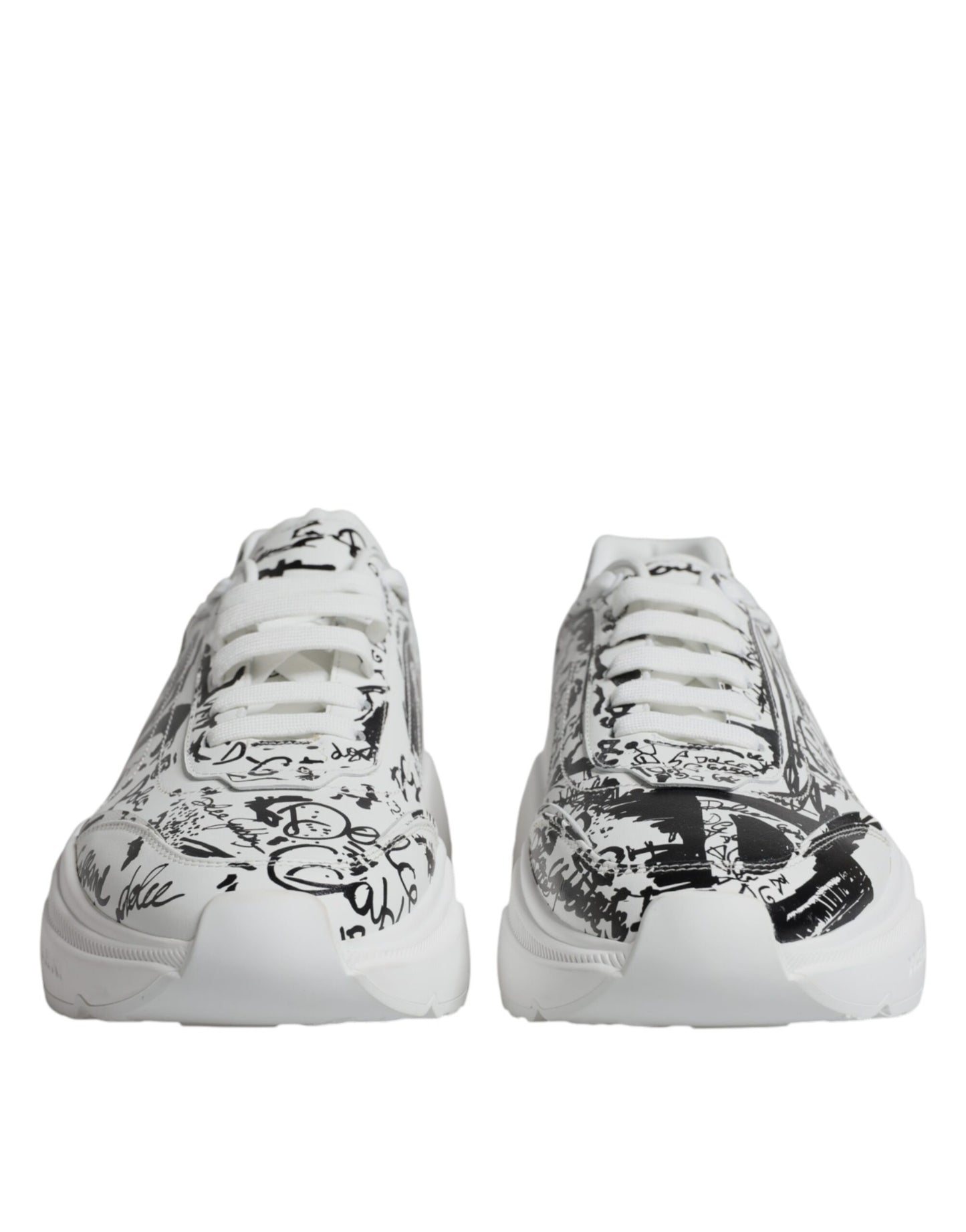 Dolce & Gabbana White Black Graffiti Daymaster Sneakers Shoes EU45 / US12