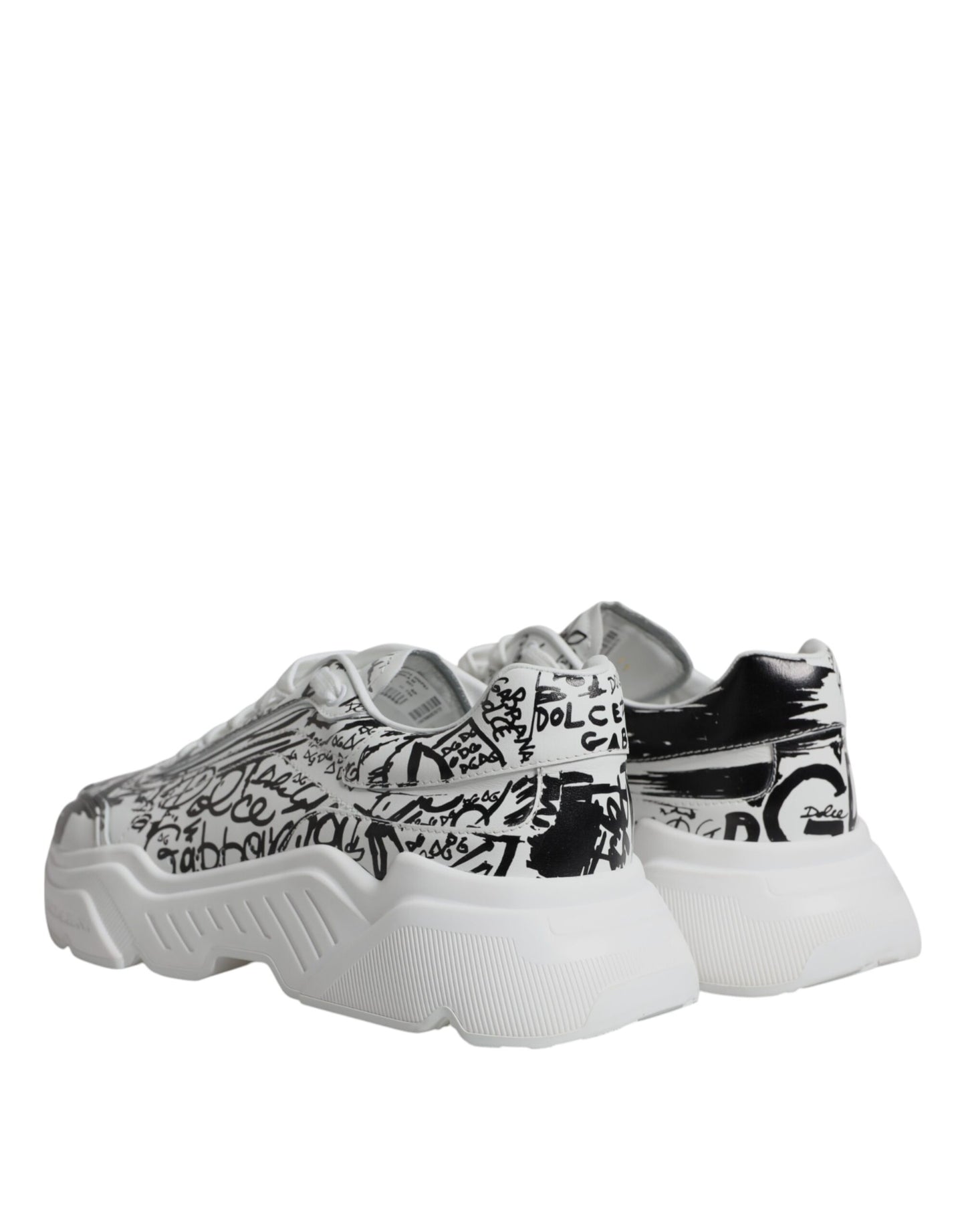 Dolce & Gabbana White Black Graffiti Daymaster Sneakers Shoes EU45 / US12