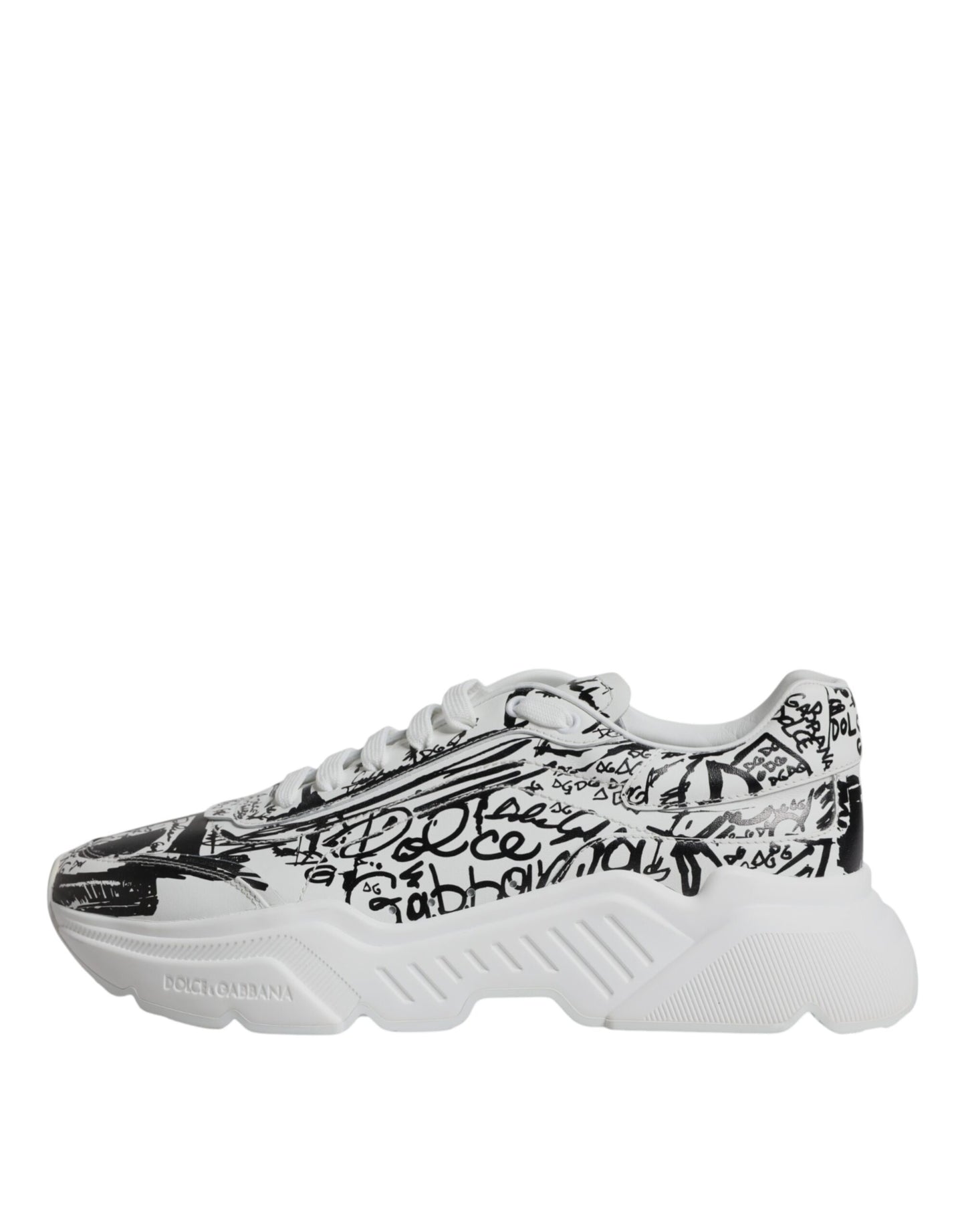 Dolce & Gabbana White Black Graffiti Daymaster Sneakers Shoes EU45 / US12