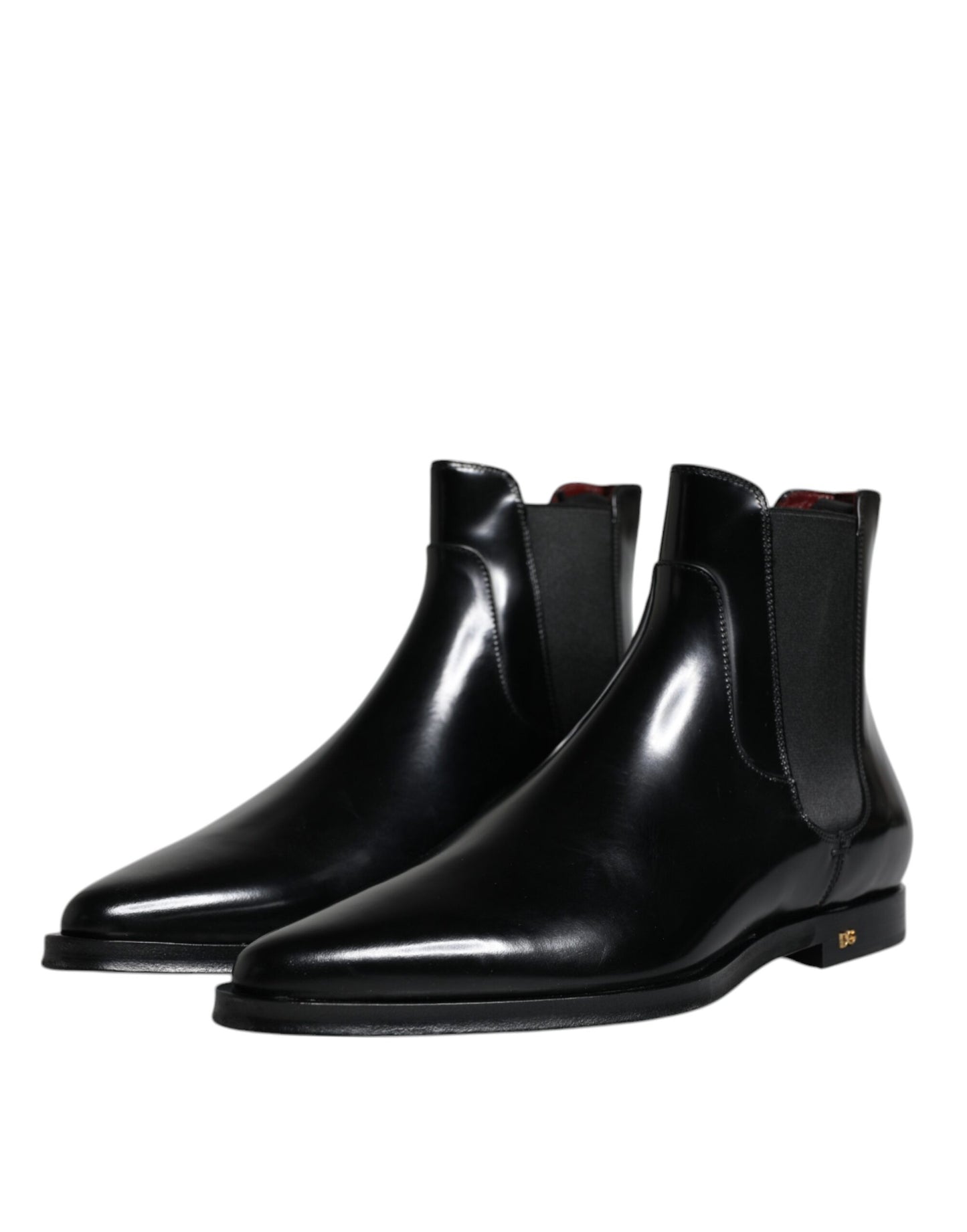 Dolce & Gabbana Black Leather Chelsea Men Ankle Boots Shoes EU42 / US9