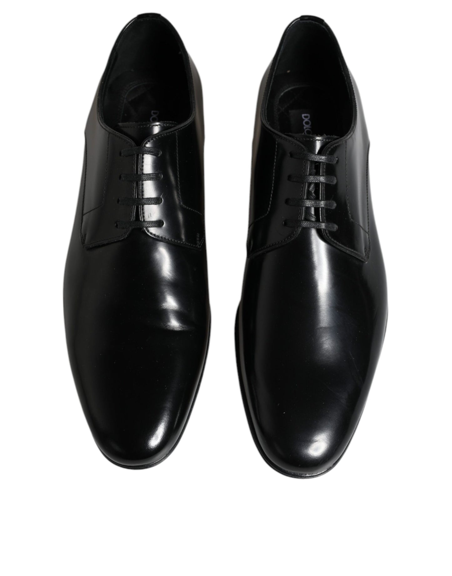 Dolce & Gabbana Black Leather Lace Up Men Derby Formal Shoes EU42 / US9