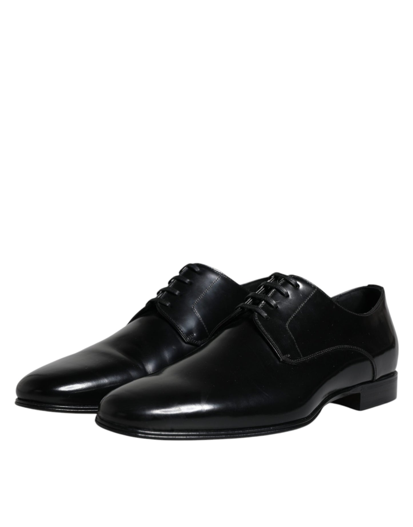 Dolce & Gabbana Black Leather Lace Up Men Derby Formal Shoes EU42 / US9