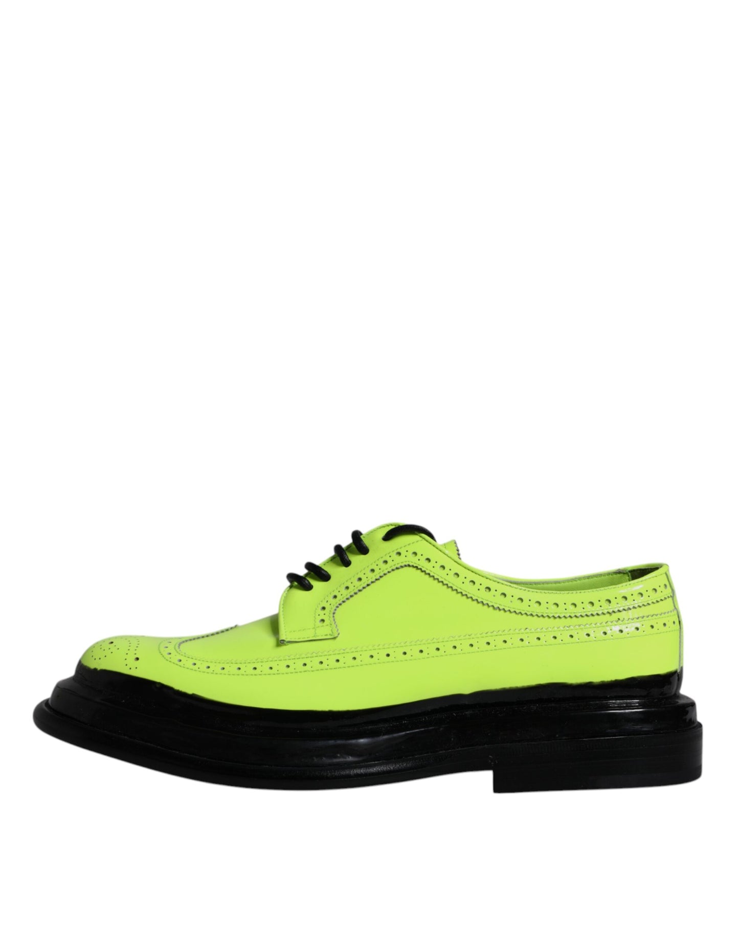 Dolce & Gabbana Neon Green Leather Lace Up Derby Dress Shoes EU44 / US11