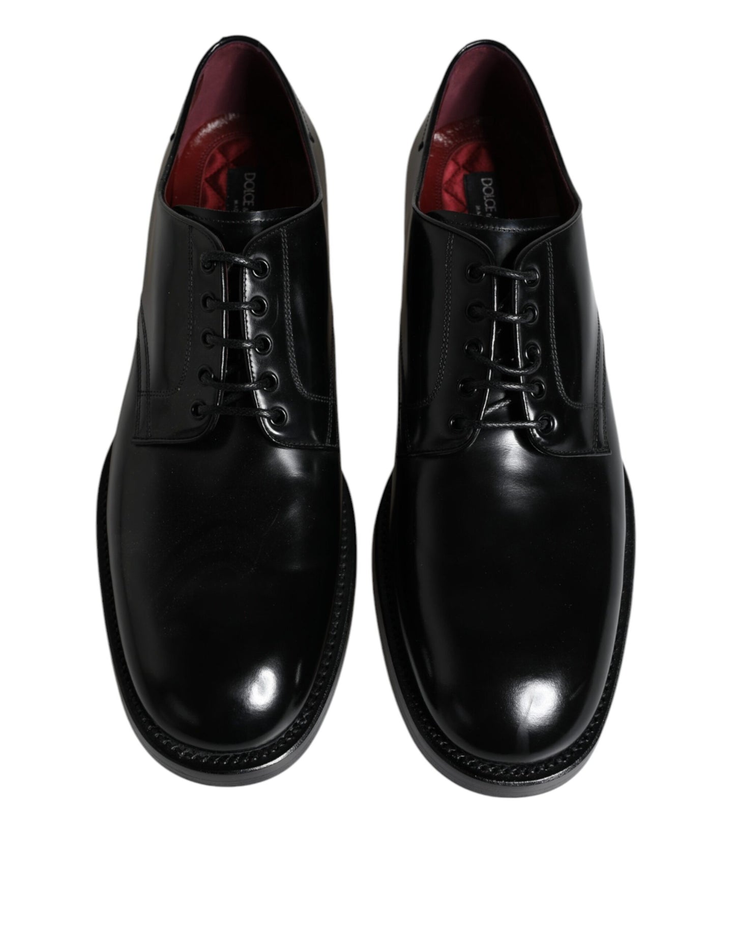 Dolce & Gabbana Black Leather Lace Up Men Derby Formal Shoes EU46 / US13