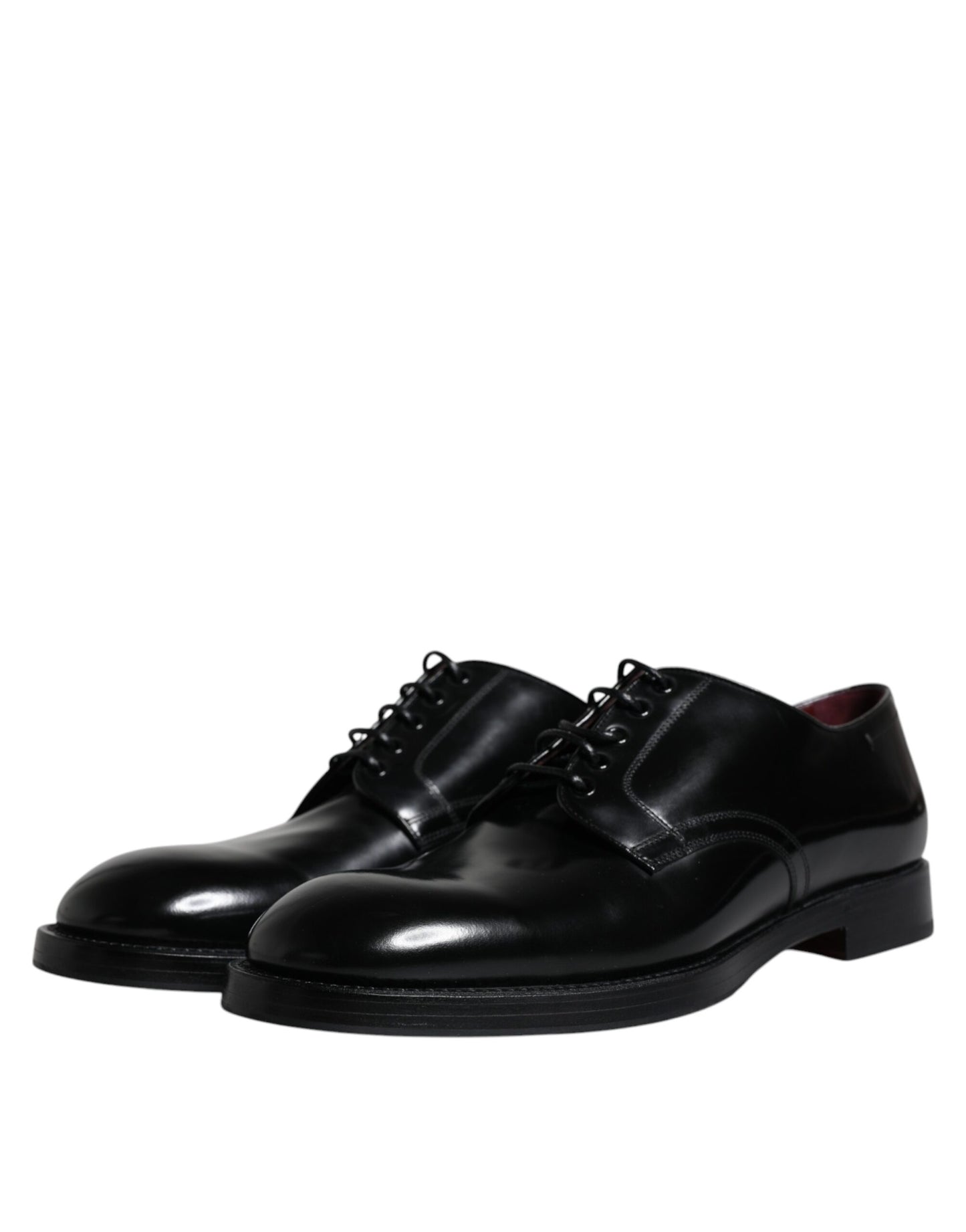 Dolce & Gabbana Black Leather Lace Up Men Derby Formal Shoes EU46 / US13