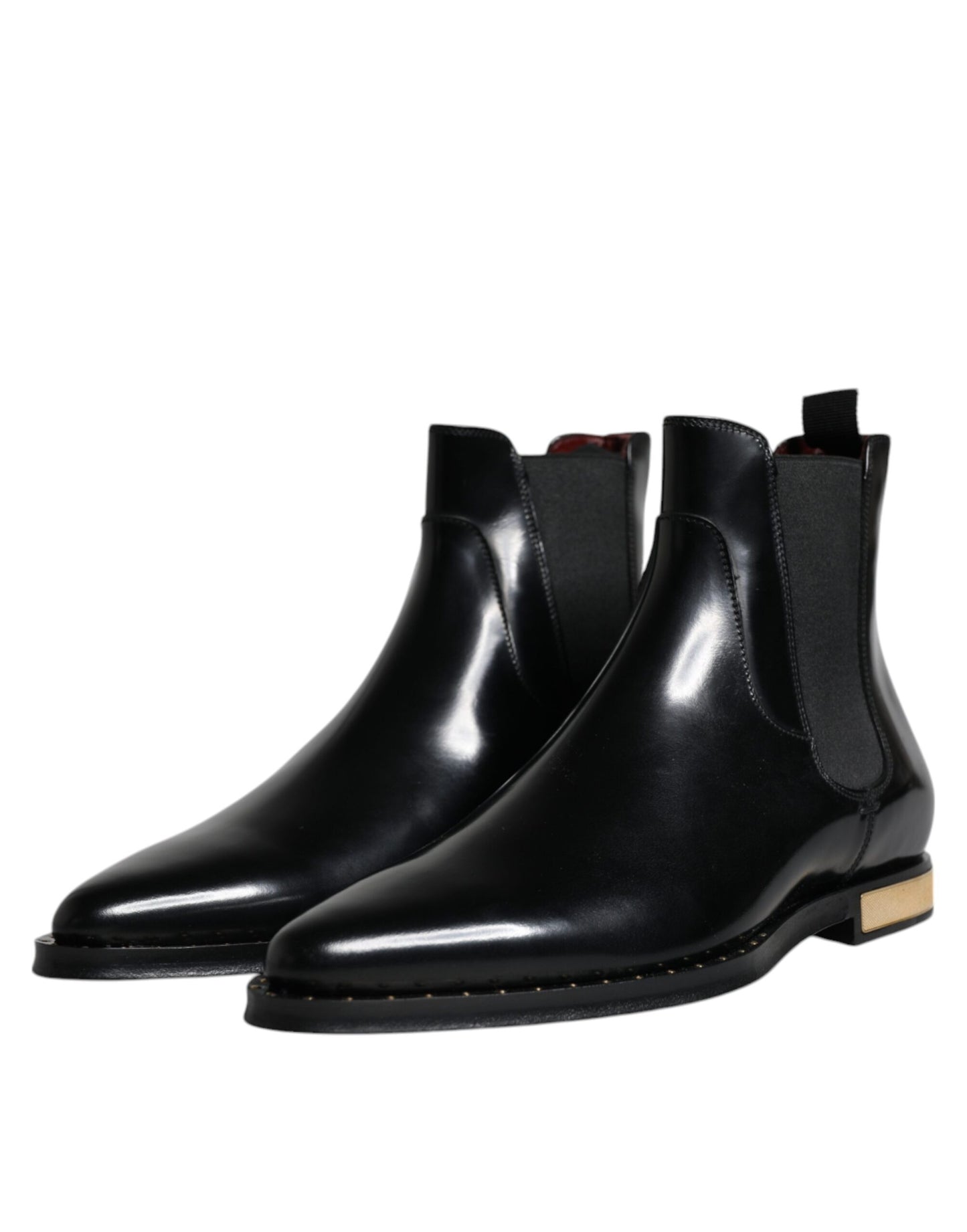 Dolce & Gabbana Black Leather Chelsea Ankle Boots Shoes EU40 / US7