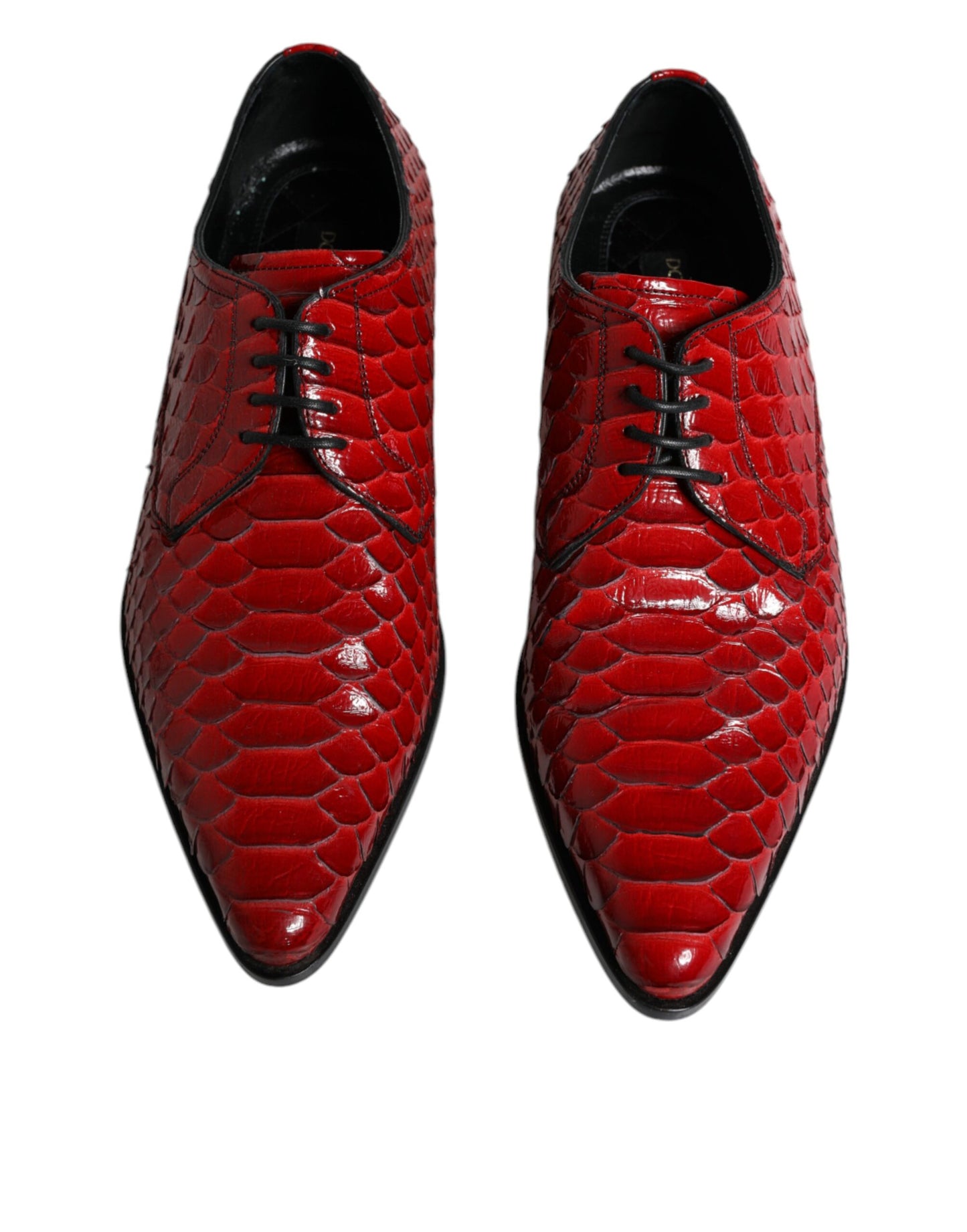 Dolce & Gabbana Red Textured Varnished Derby Men Formal Shoes EU43 / US10