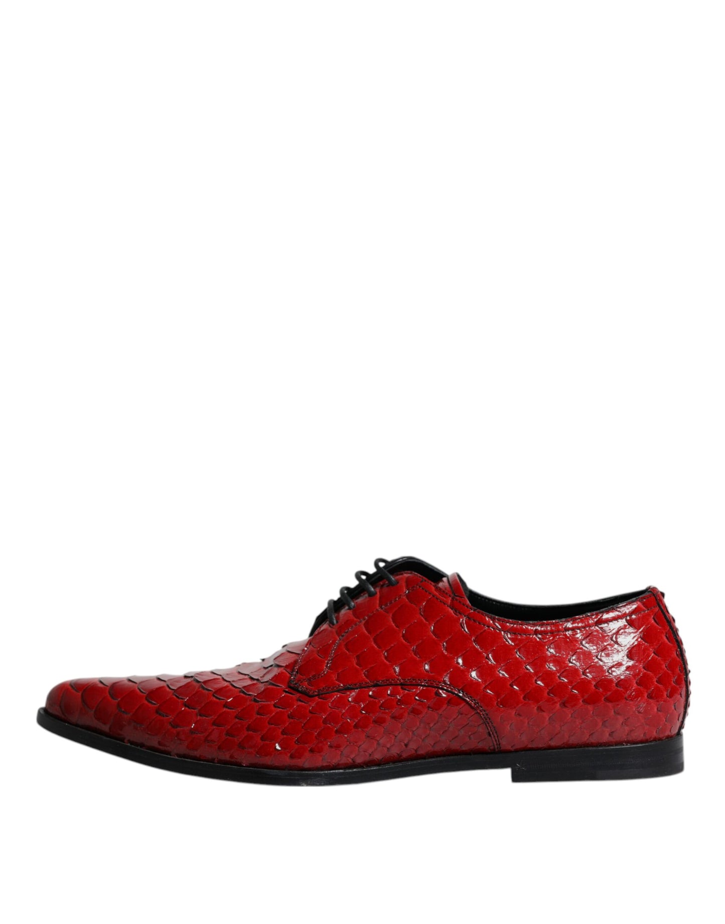 Dolce & Gabbana Red Textured Varnished Derby Men Formal Shoes EU43 / US10