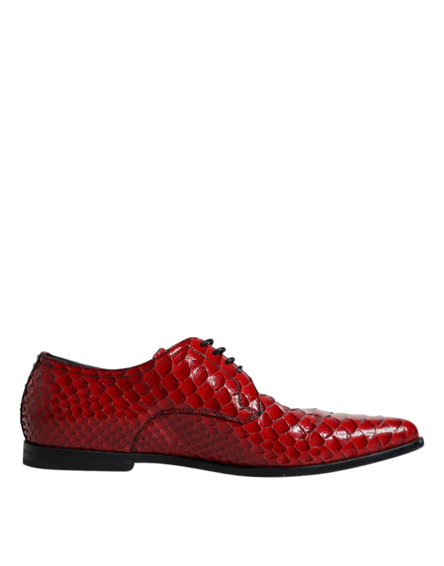 Dolce & Gabbana Red Textured Varnished Derby Men Formal Shoes EU43 / US10