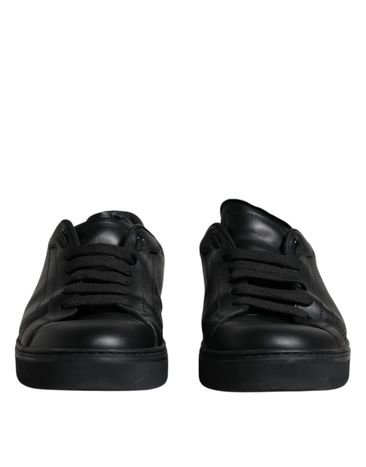 Dolce & Gabbana Black Leather Low Top Sneakers Shoes EU40.5 / US7.5