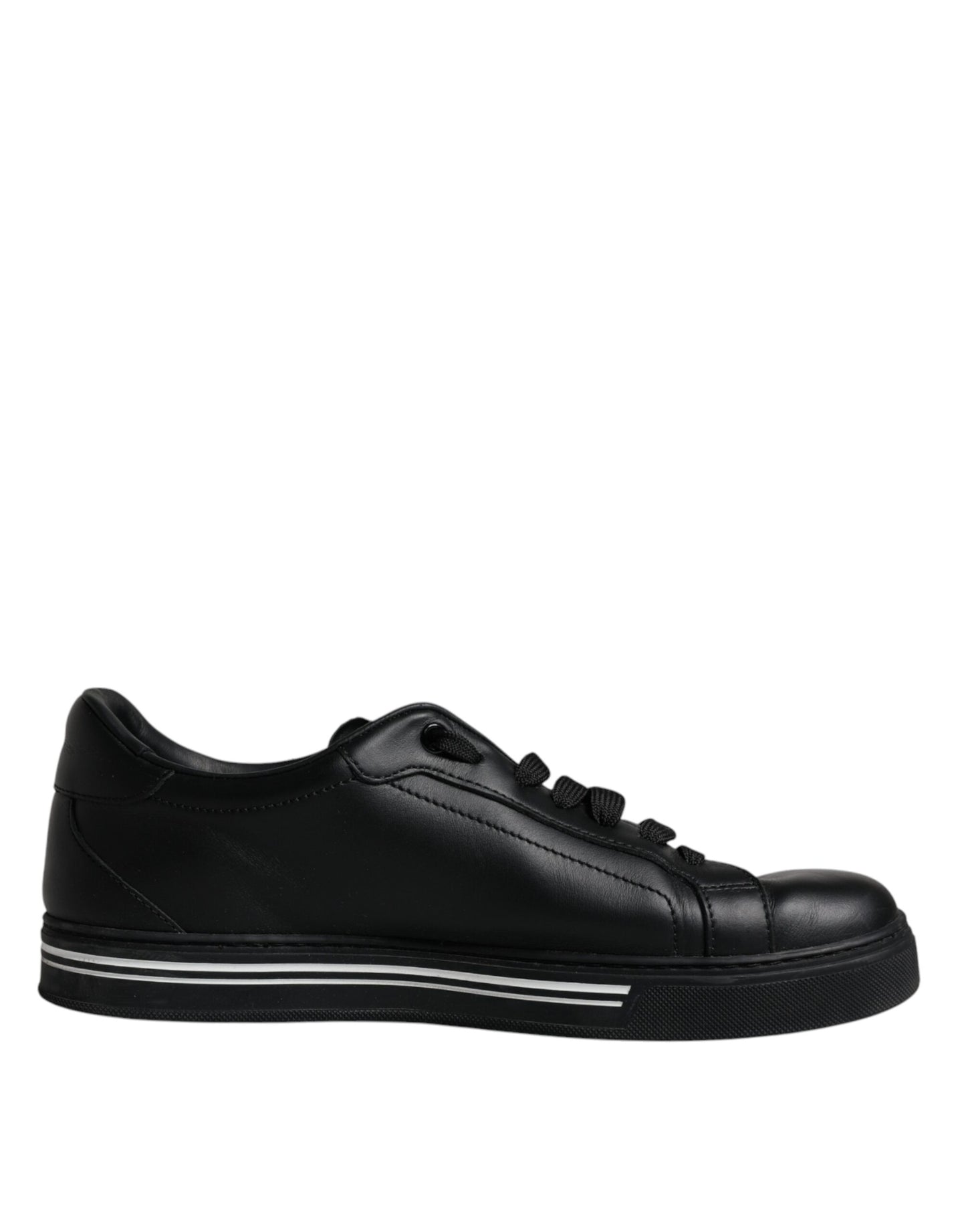 Dolce & Gabbana Black Leather Low Top Sneakers Shoes EU40.5 / US7.5