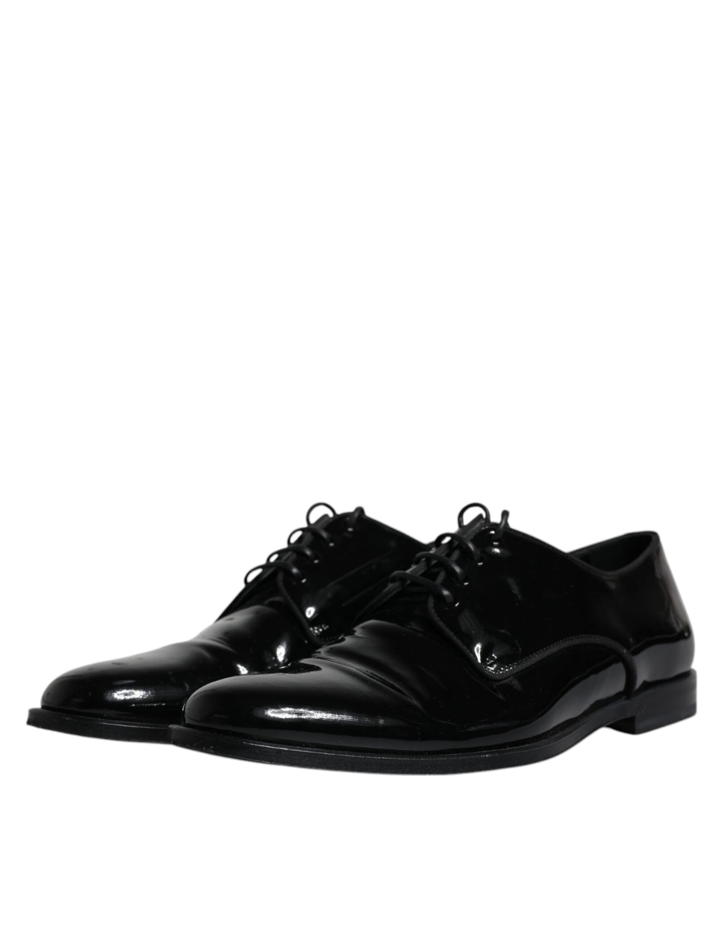 Dolce & Gabbana Black Leather Lace Up Men Derby Formal Shoes EU41 / US8