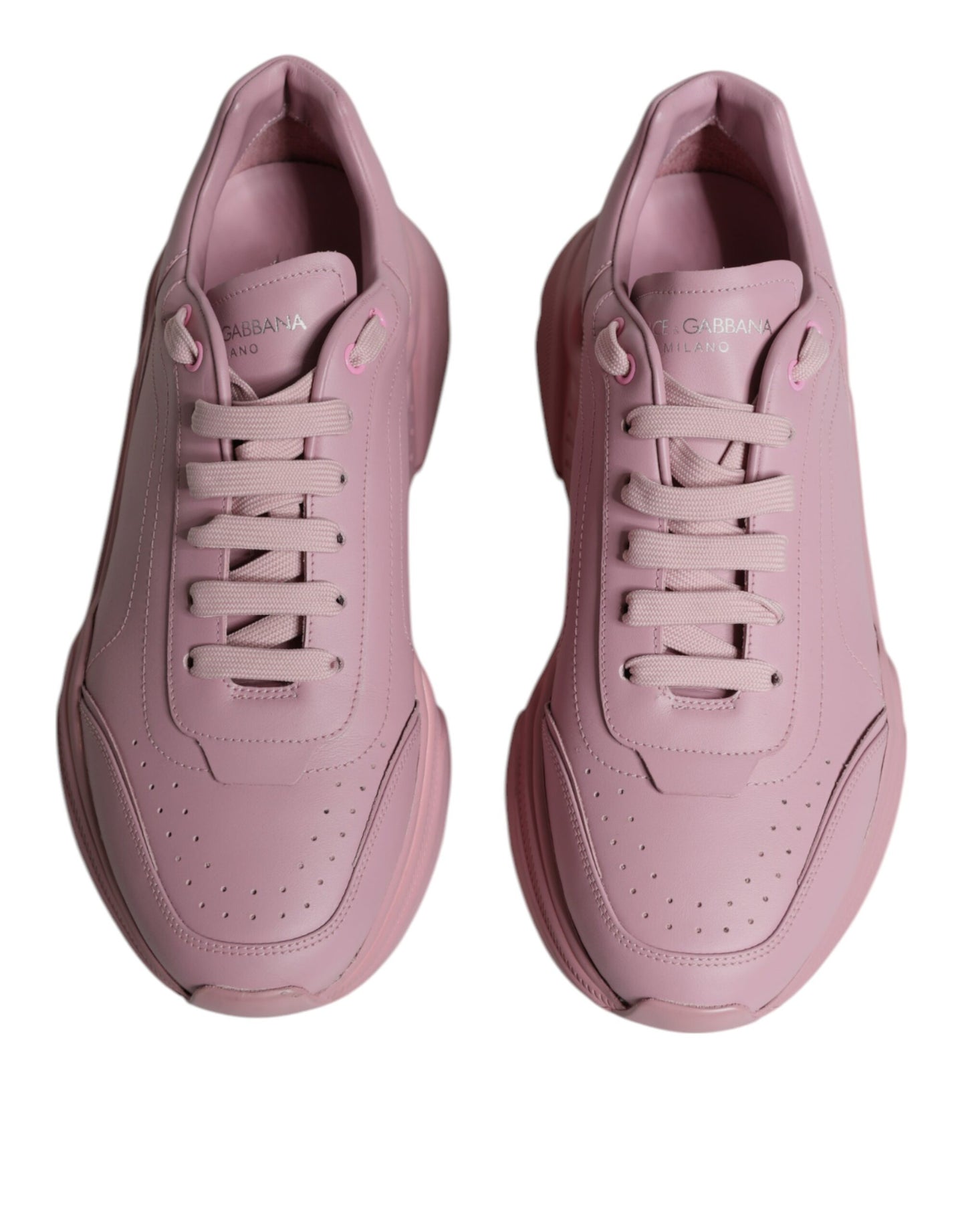 Dolce & Gabbana Pink Leather Daymaster Low Top Sneakers Shoes EU44 / US11