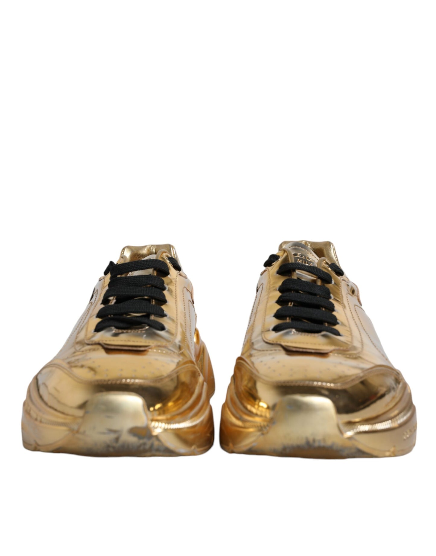 Dolce & Gabbana Gold Leather Daymaster Low Top Sneakers Shoes EU44 / US11