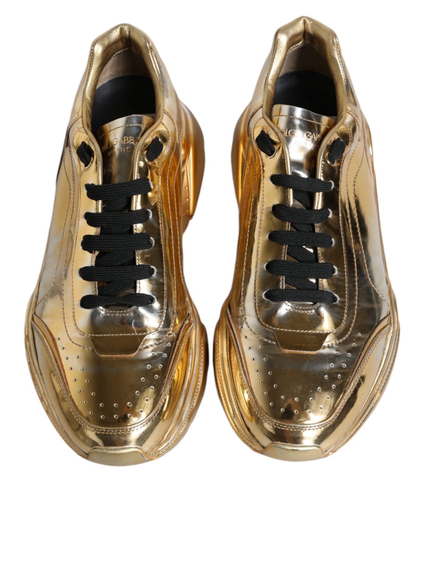 Dolce & Gabbana Gold Leather Daymaster Low Top Sneakers Shoes EU44 / US11