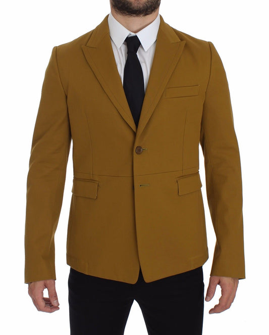 Dolce & Gabbana Elegant Yellow Cotton Blend Casual Blazer IT46 / S