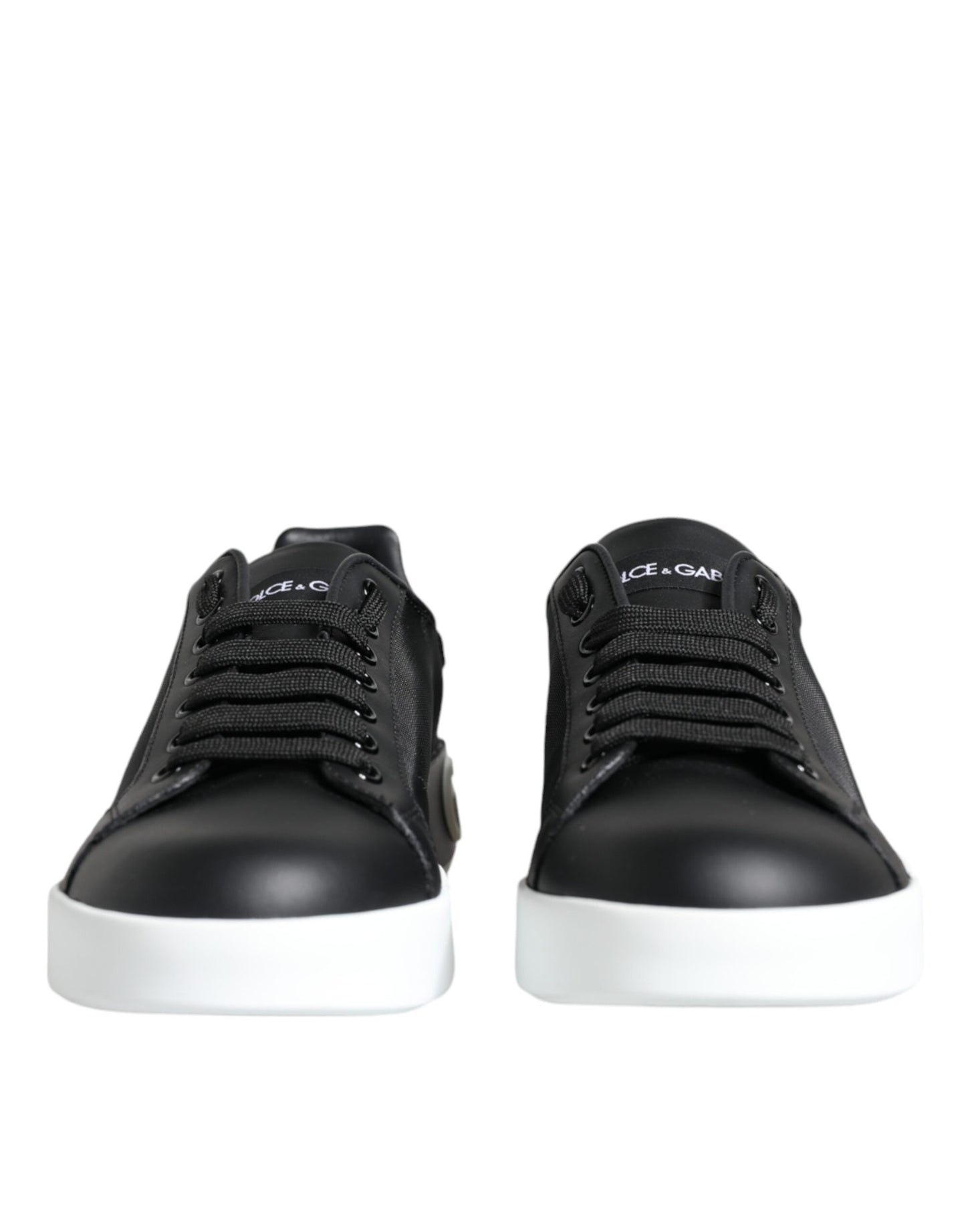 Dolce & Gabbana Black Calf Leather Portofino Sneakers Shoes EU39.5 / US9.5