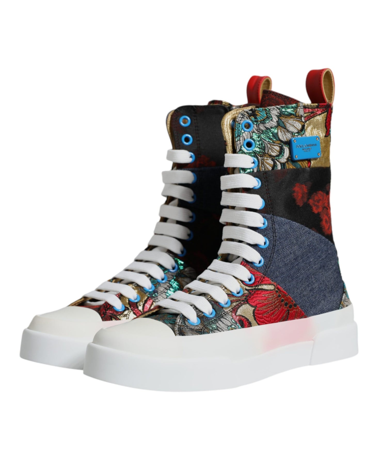 Dolce & Gabbana Multicolor Patchwork High Top Sneakers Shoes EU36 / US6